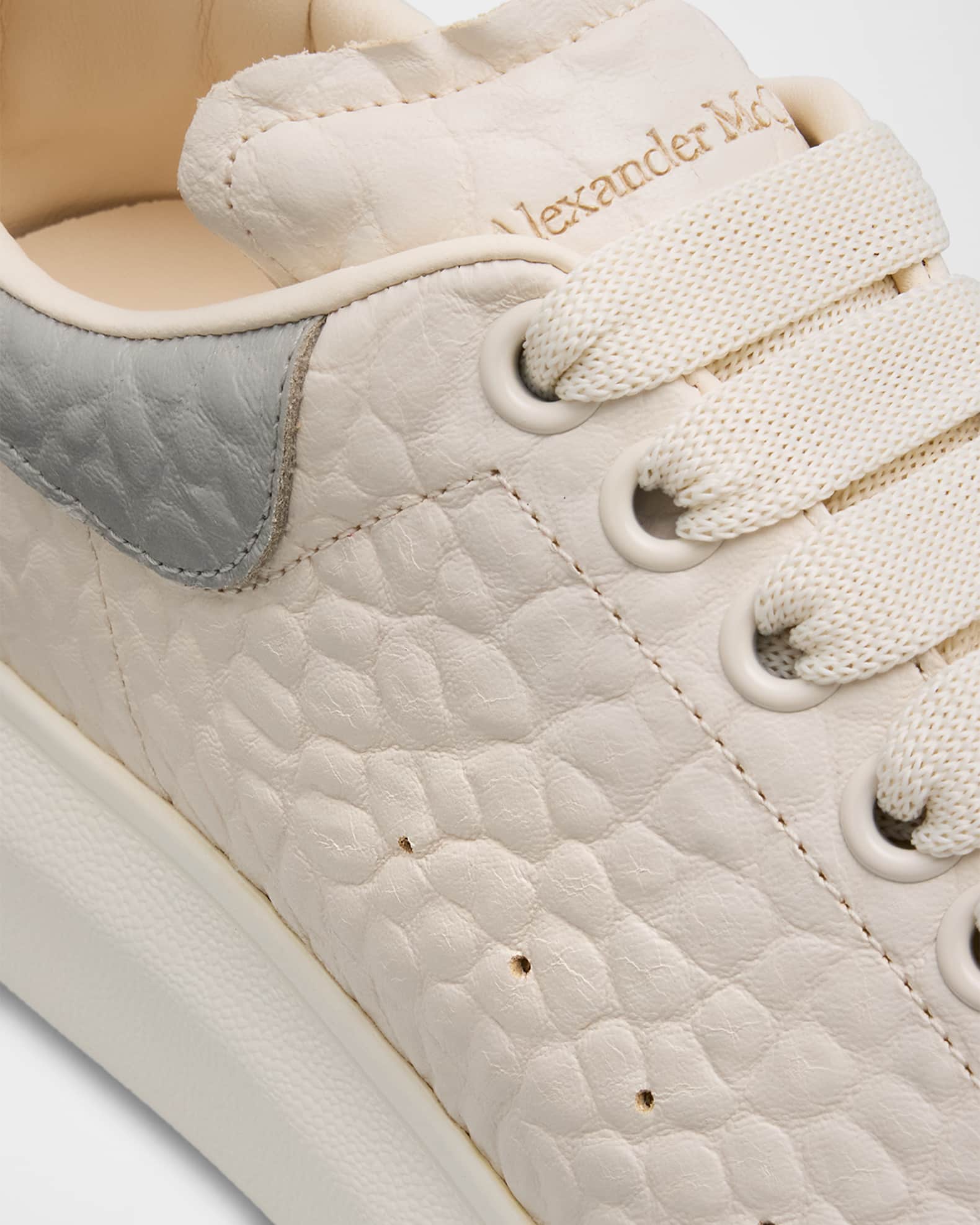 McQueen Pebbled Leather Oversized Sneakers | Neiman Marcus