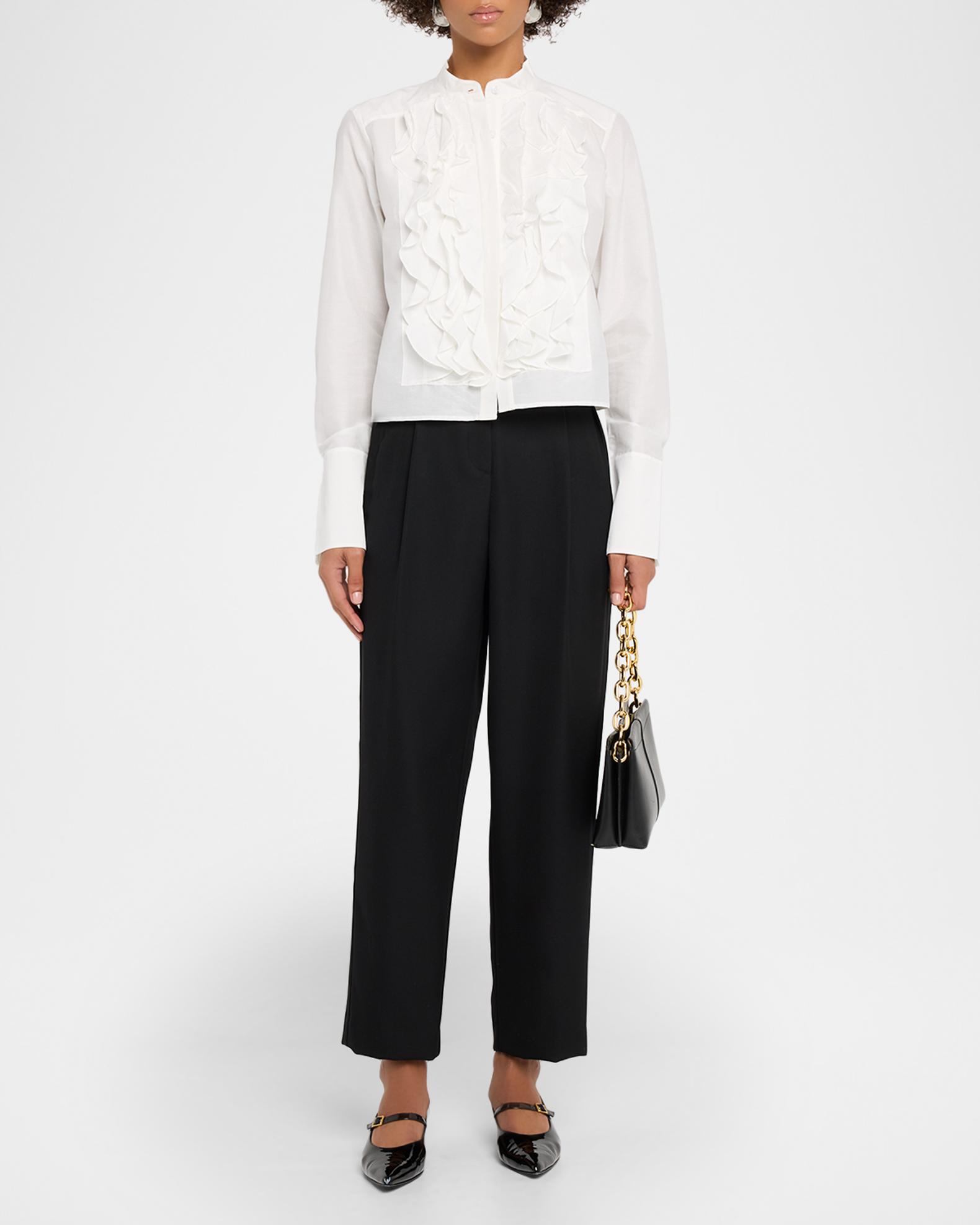 TWP Patti Ruffle Button-Front Shirt | Neiman Marcus