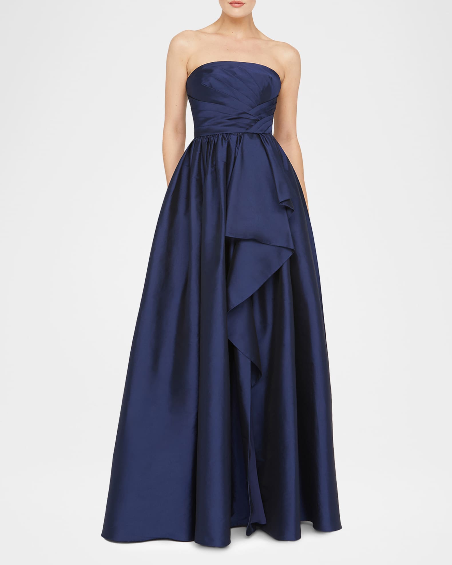 Theia Women's Esmerina Taffeta Strapless Gown - Navy - Size 16