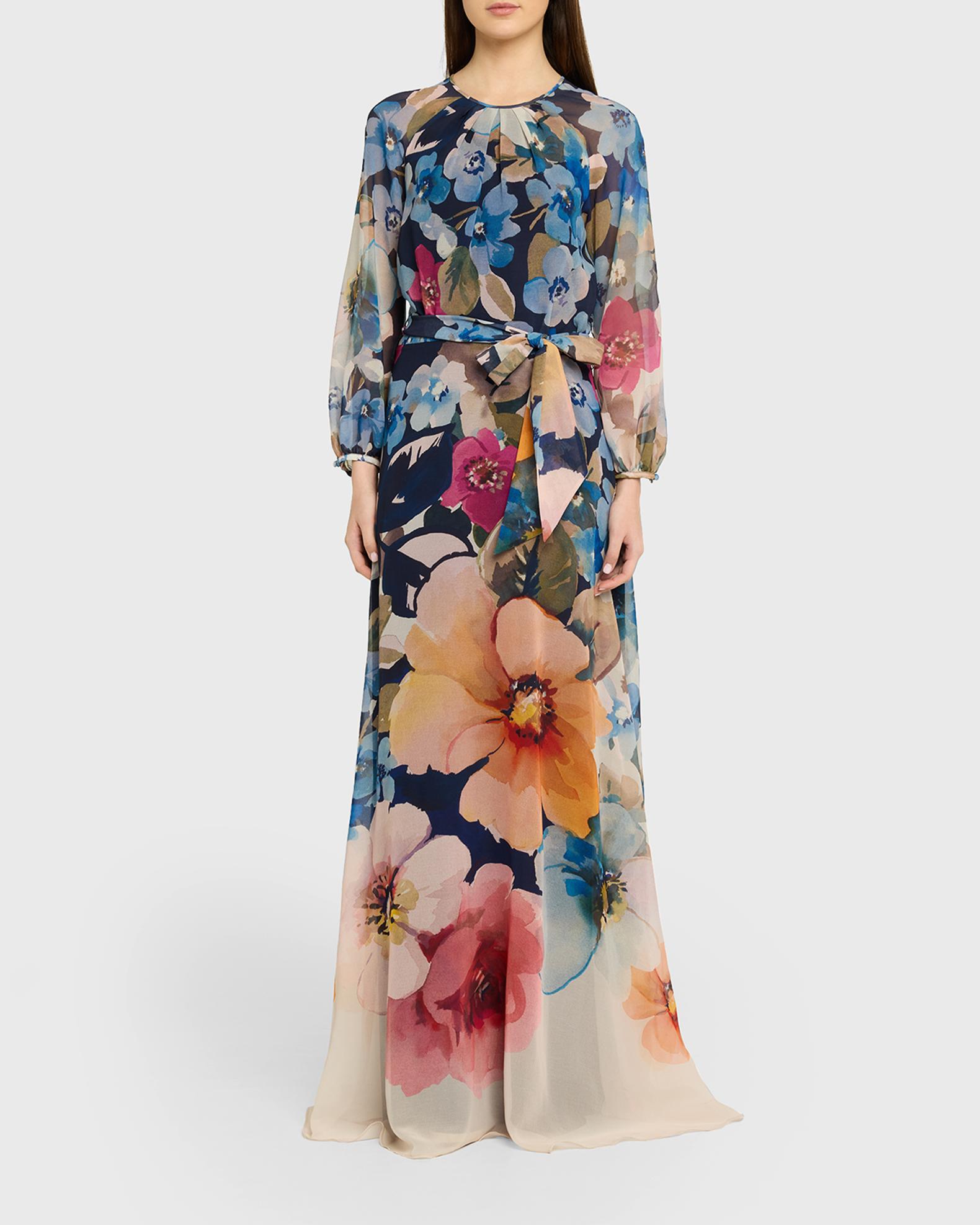 prints chiffon dress Printed Chiffon Maxi Dress  Pink