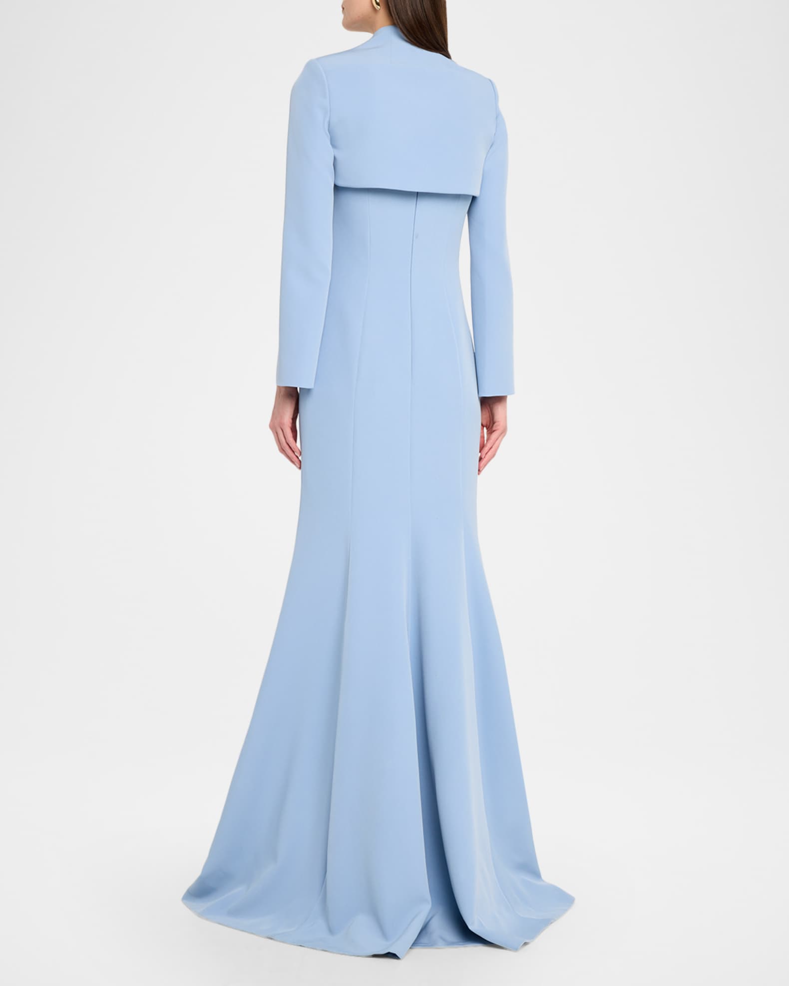 green emerald velvet dress Nocturnes Lace Long Sleeve Gown