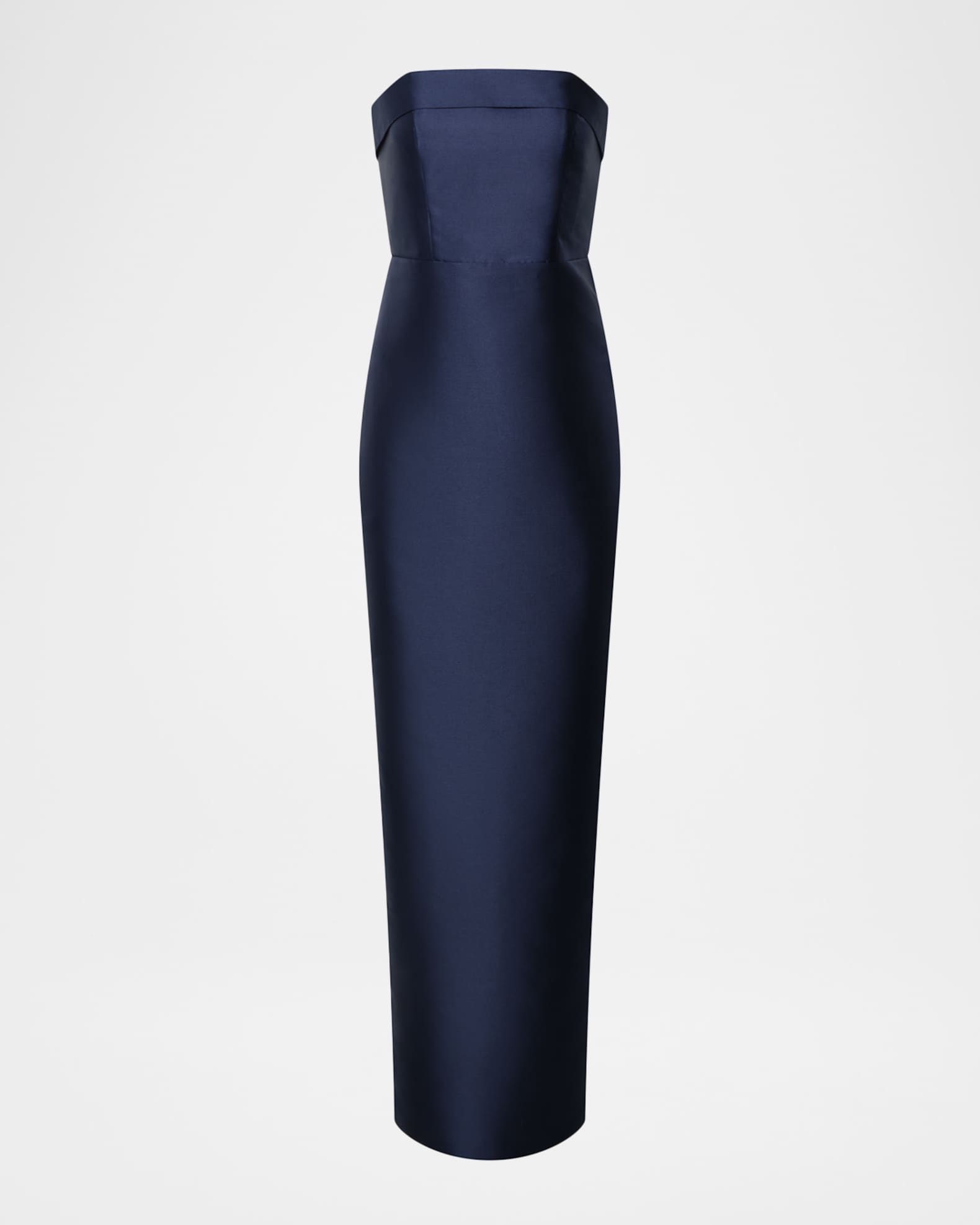 Theia Women's Gaia Mikado Strapless Column Gown - Nautical Navy - Size 12
