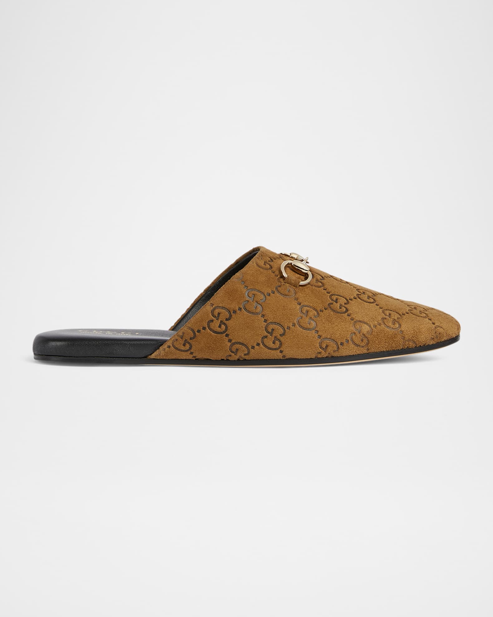 Gucci Annette GG Suede Flat Mules | Neiman Marcus