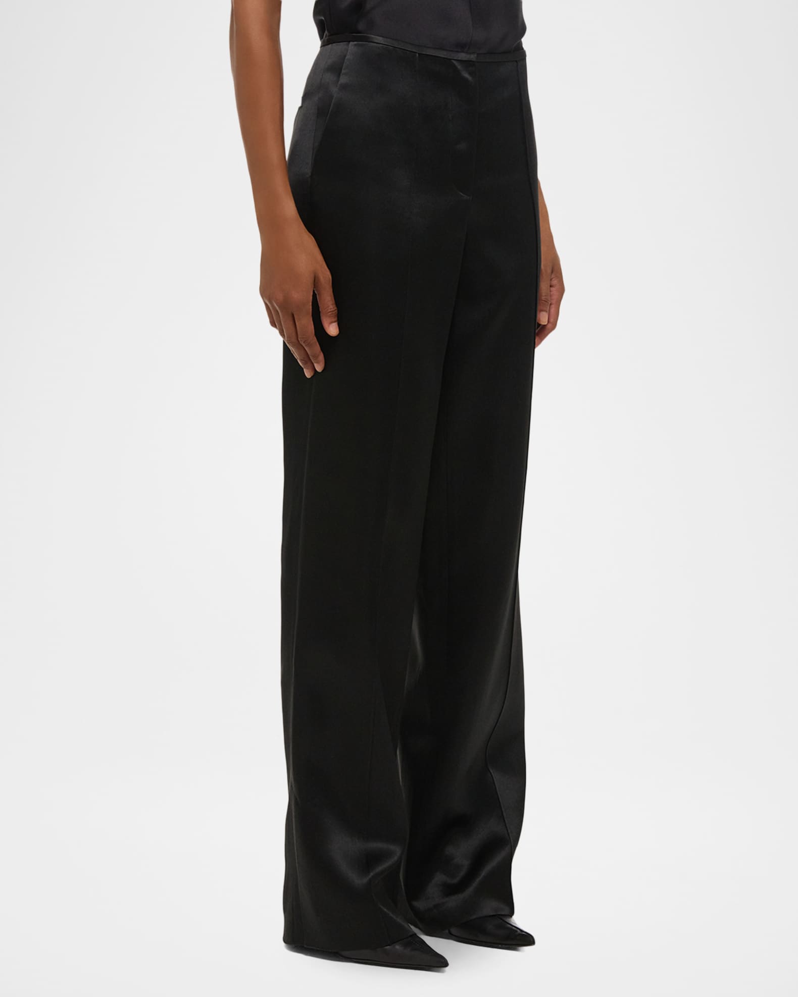 Helmut Lang Minimalist Satin Pants | Neiman Marcus