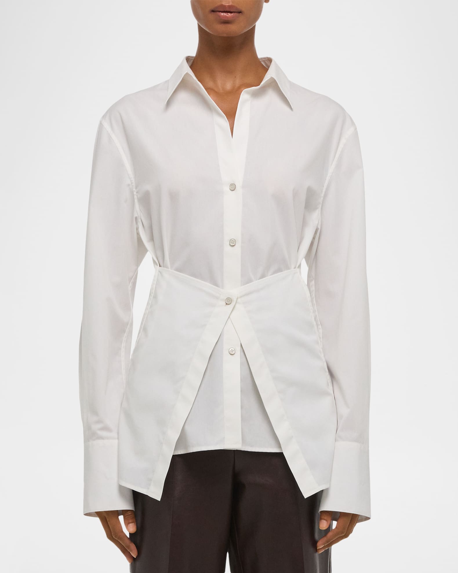 Helmut Lang Long-Sleeve Apron Shirt | Neiman Marcus