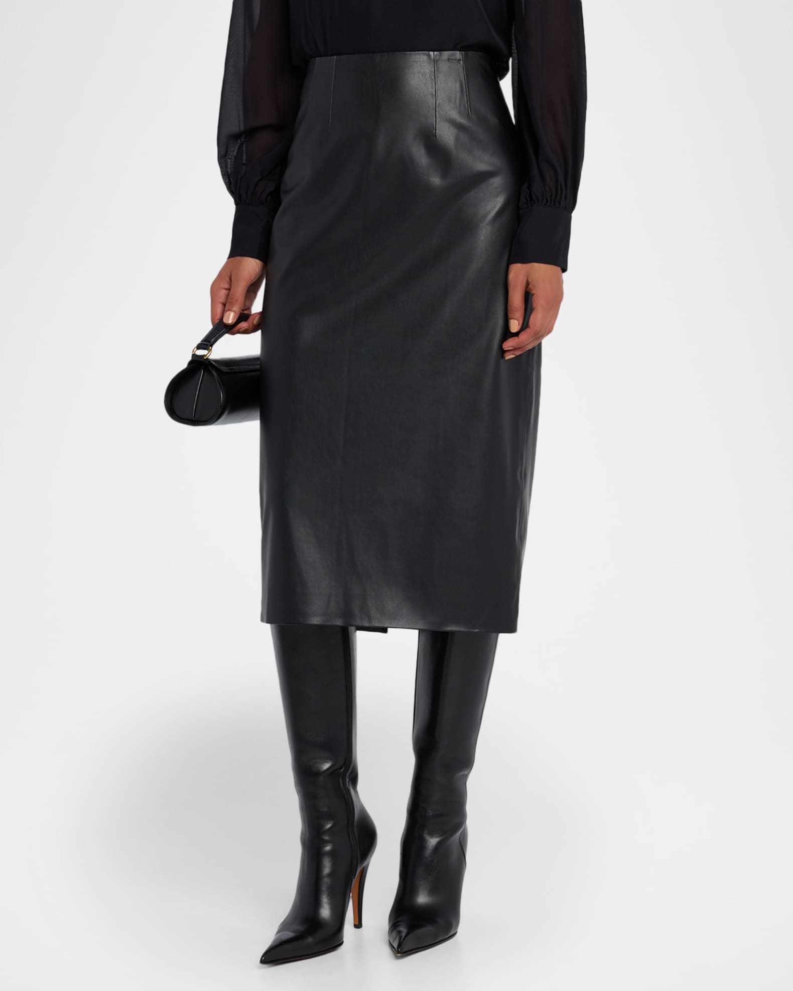 Holmes Vegan Leather Pencil Skirt