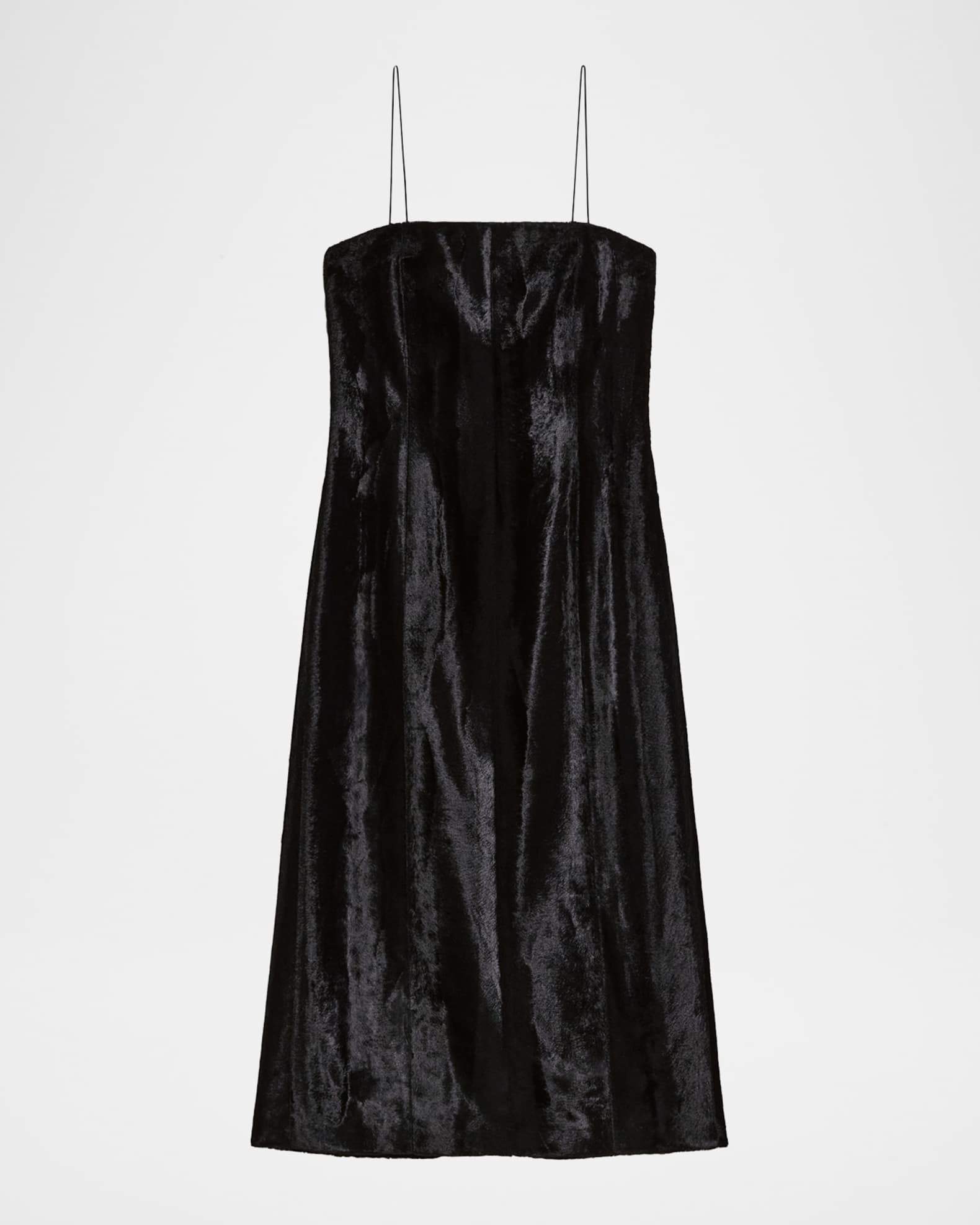 Helmut Lang Women's Pony Faux-Fur Midi-Dress - Black - Size 10