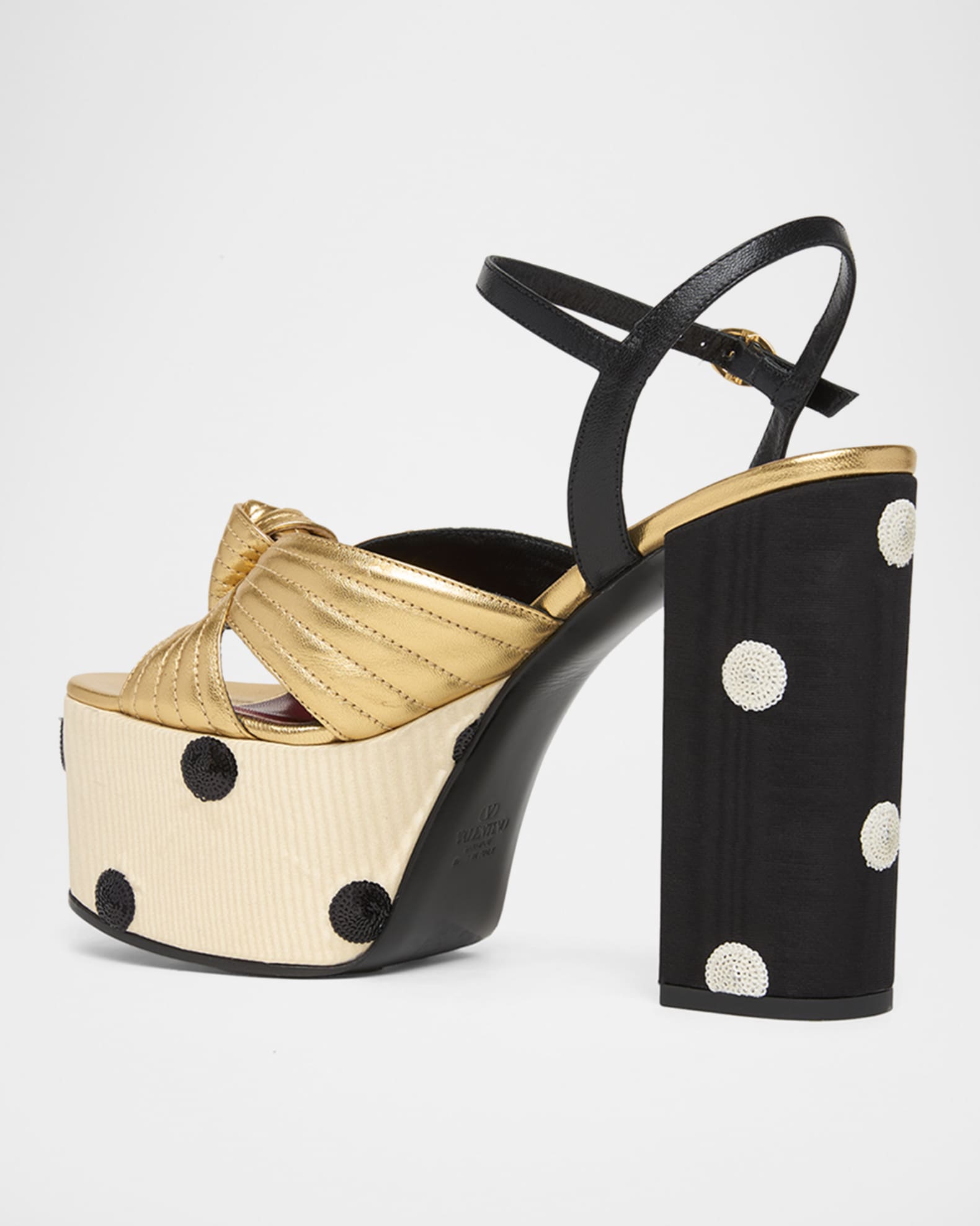 Valentino Garavani 125mm VLogo Crasher Sequined Polka Dot Leather