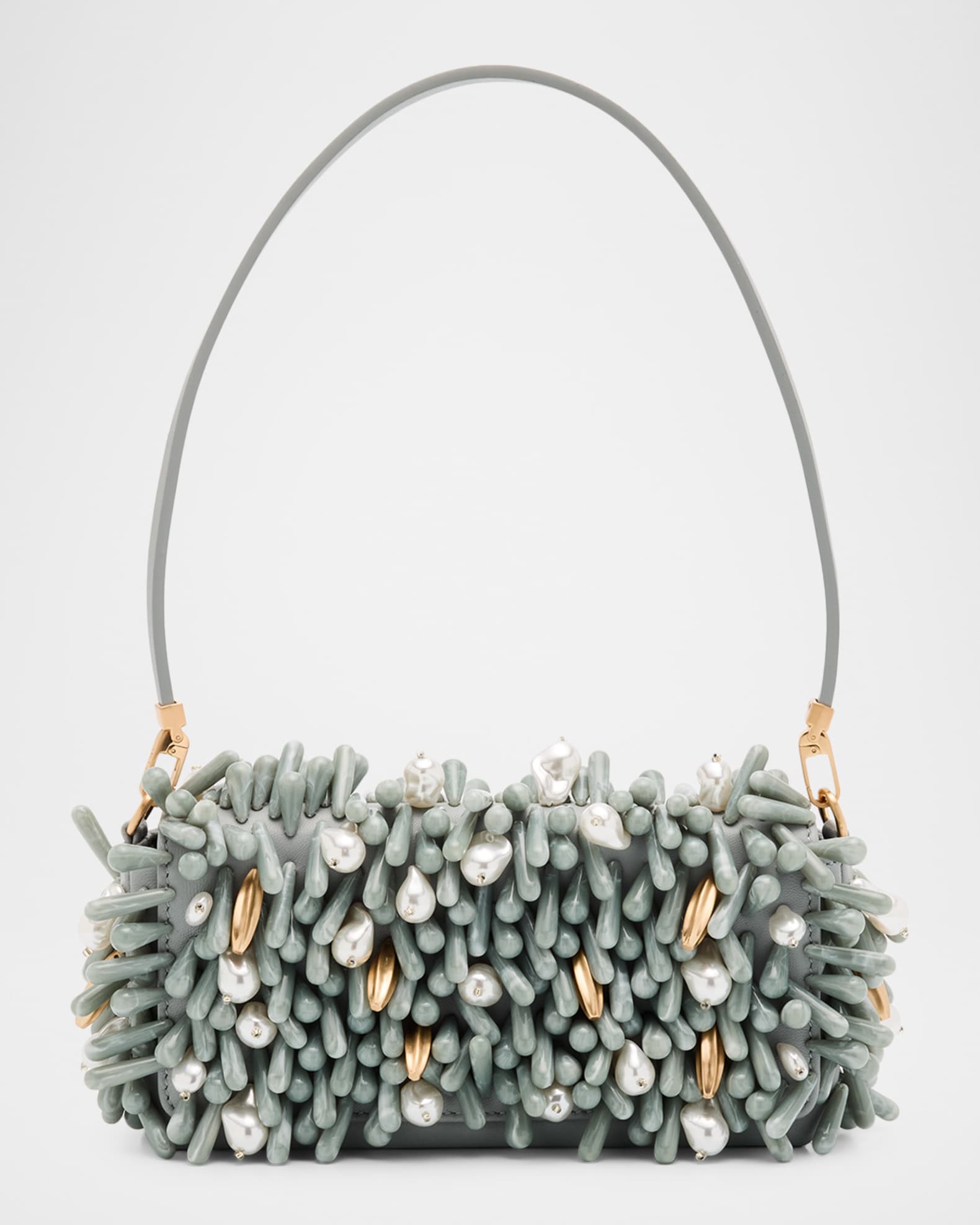 Cult Gaia Perla Beaded Leather Shoulder Bag | Neiman Marcus