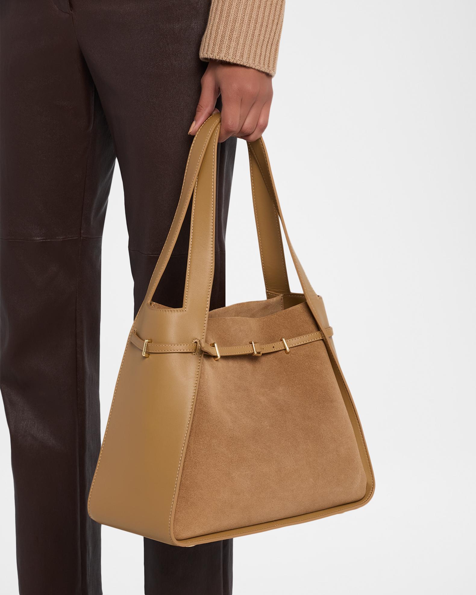 SIMKHAI Cleo Belted Suede Shoulder Bag | Neiman Marcus