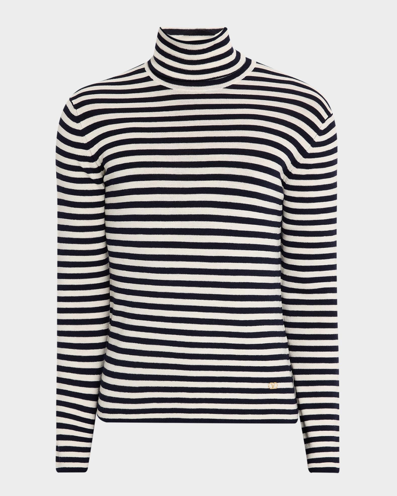 Valentino Garavani Men's Long-Sleeve Stripe Turtleneck T-Shirt