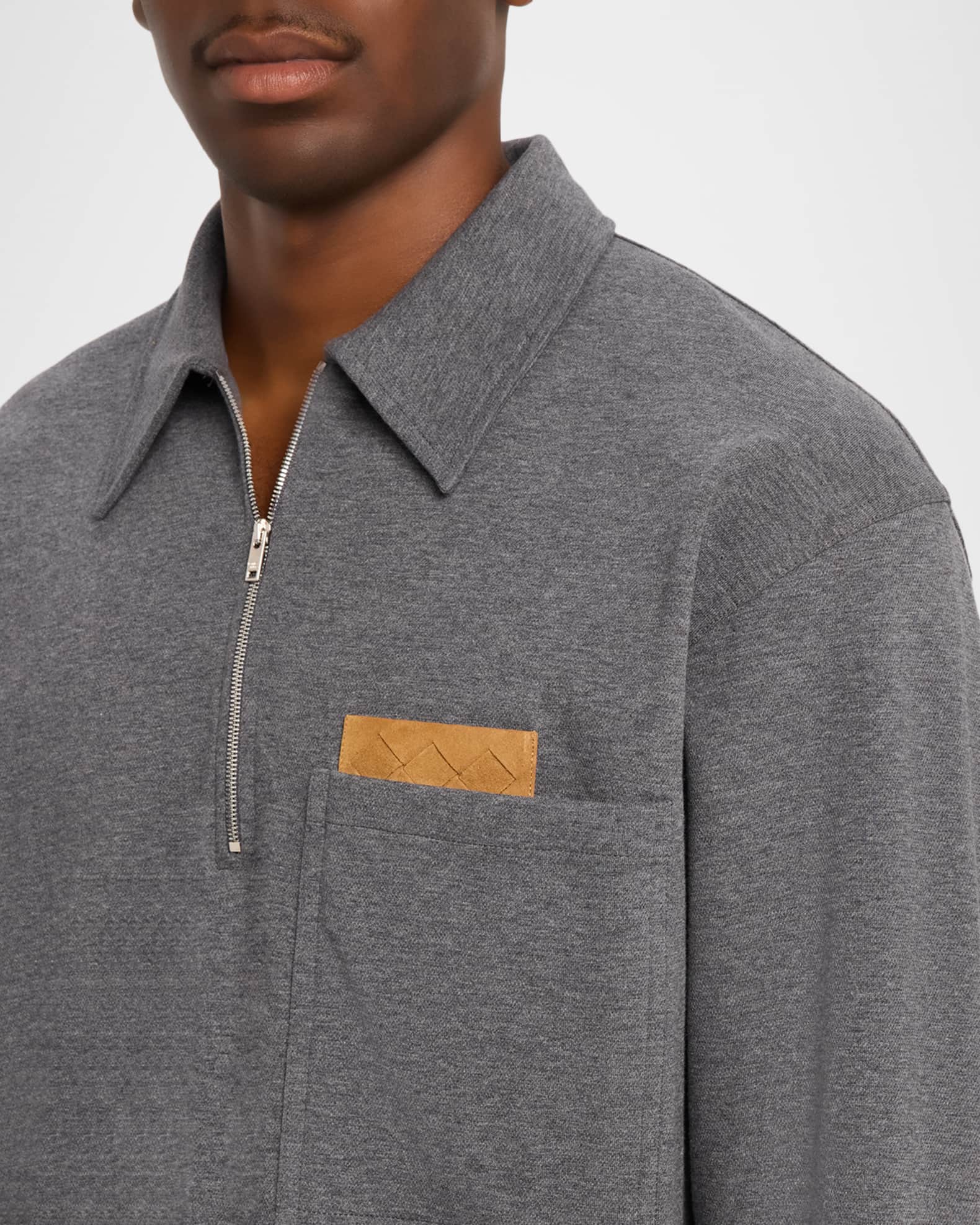Bottega Veneta　トレーナー Bottega Veneta Men's Double-Cotton Quarter-Zip Overshirt with