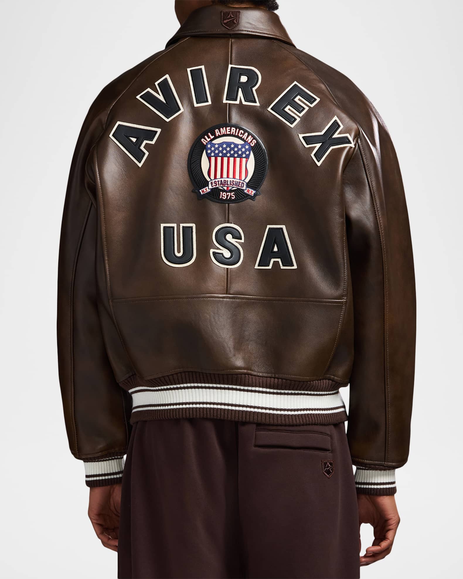 AVIREX Men's Icon Leather Bomber Jacket | Neiman Marcus