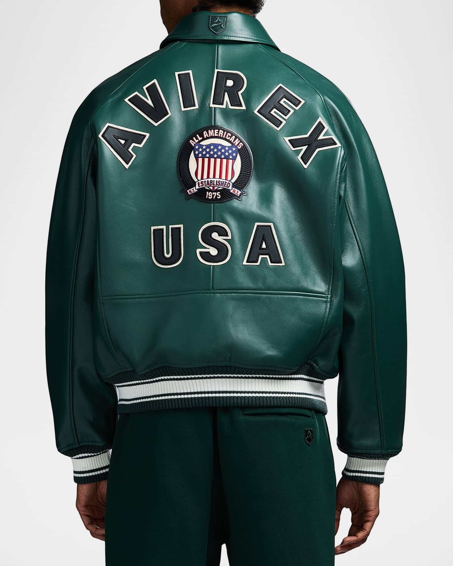 AVIREX Men's Icon Leather Bomber Jacket | Neiman Marcus