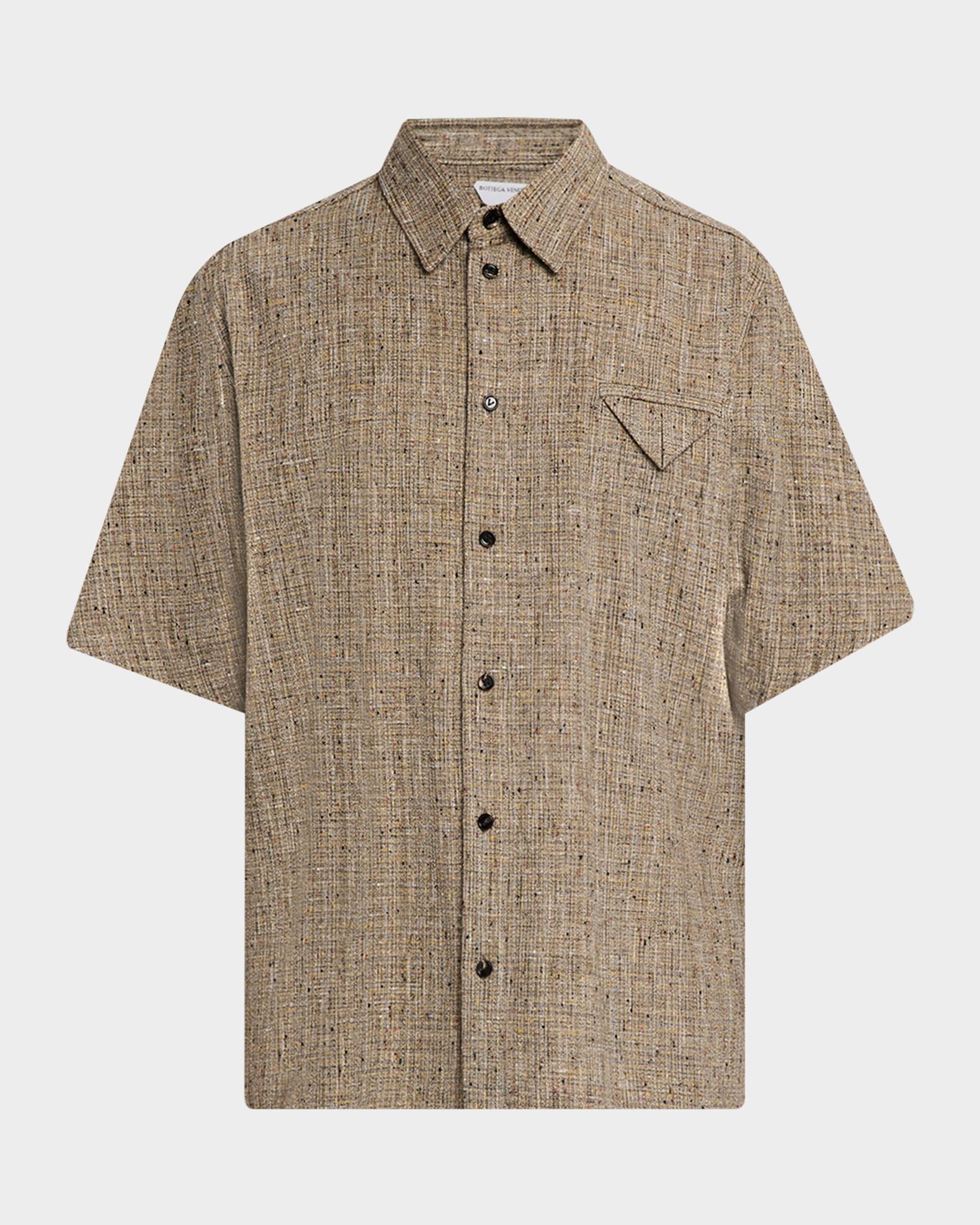Bottega Veneta Men's Fleck Triangle-Pocket Short-Sleeve Shirt