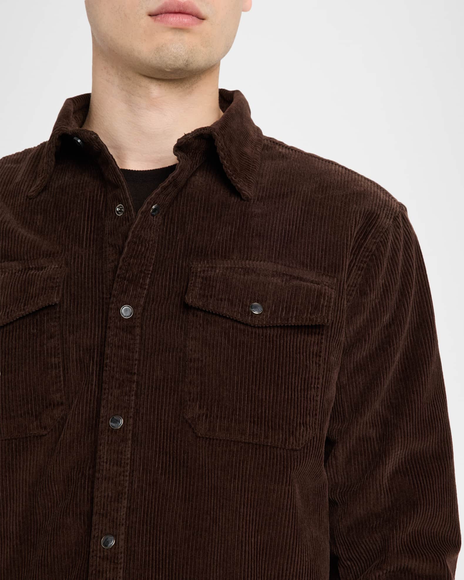 7 for all mankind Men's Stretch-Cotton Corduroy Button-Down Shirt