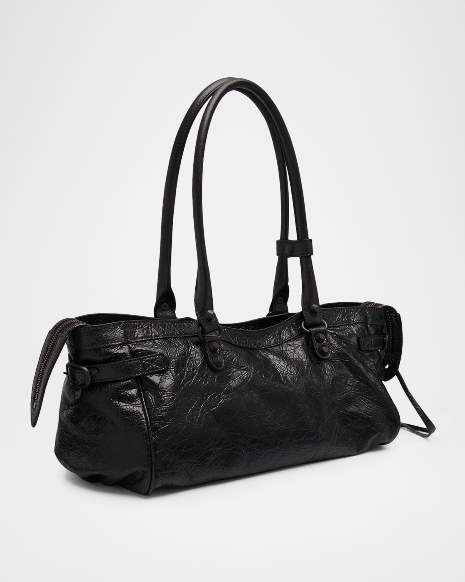 Balenciaga Le City East-West Shoulder Bag in Leather | Neiman Marcus