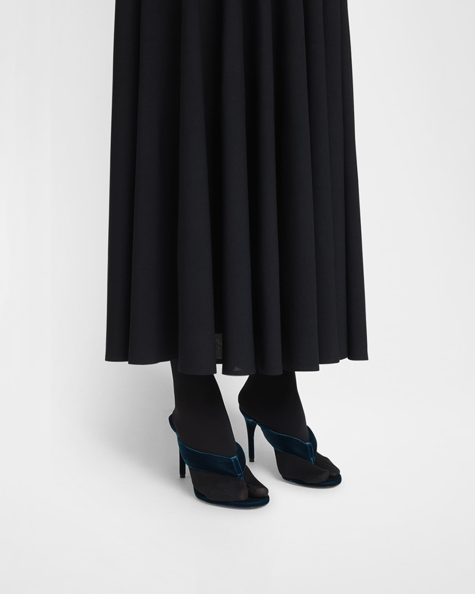 ALAIA Velvet Stiletto Thong Sandals | Neiman Marcus