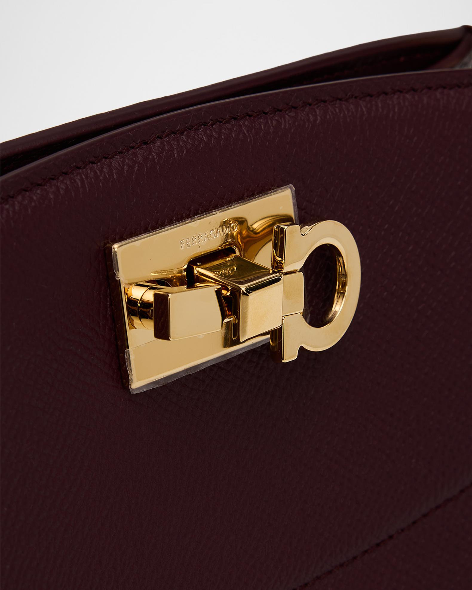 Ferragamo Studio Box Hammered Leather Top-Handle Bag | Neiman Marcus