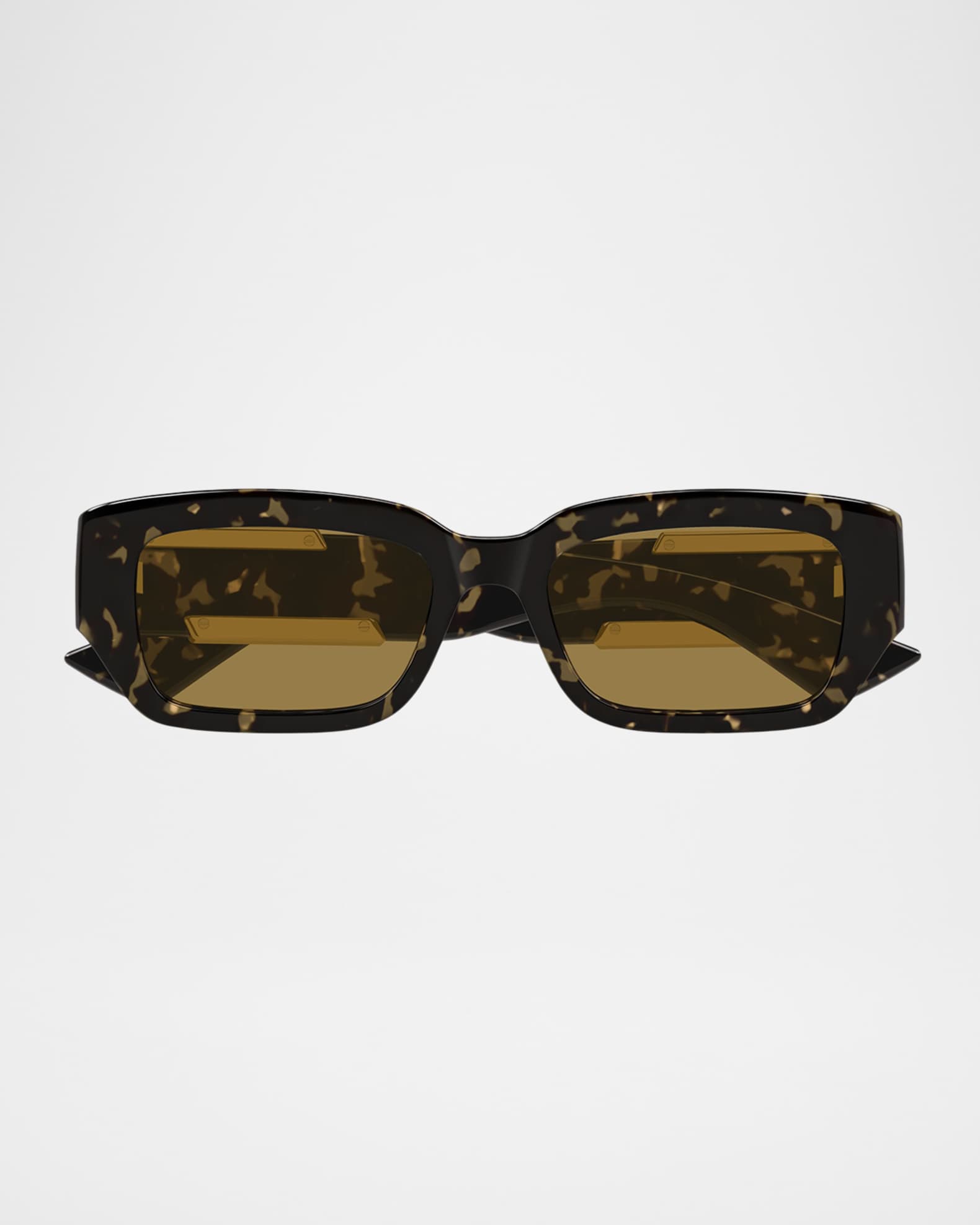 Bottega Veneta Dash Havana 55mm Rectangular Acetate Sunglasses