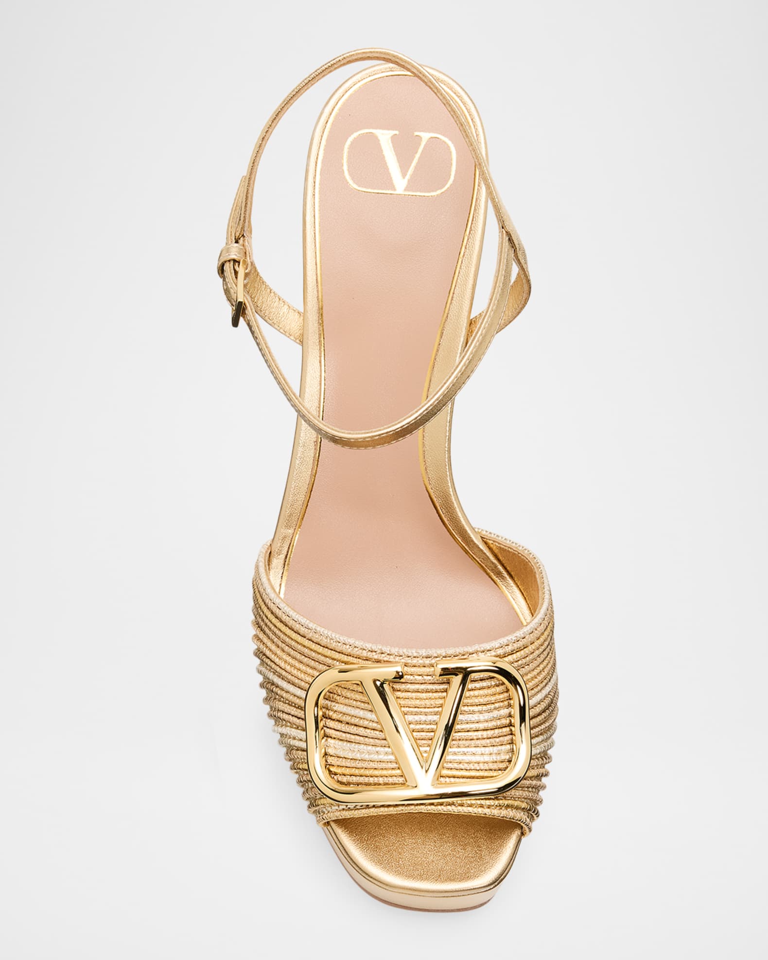 Valentino Garavani 115mm VLogo Signature Cornely Metallic Leather