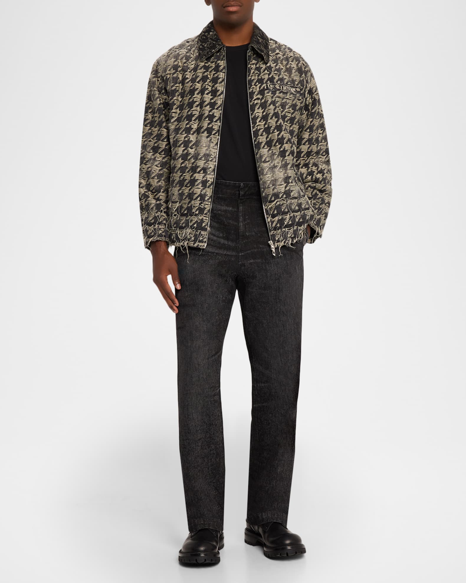 Diesel Men's D-Elmo-Fsh Houndstooth Denim Jacket | Neiman Marcus