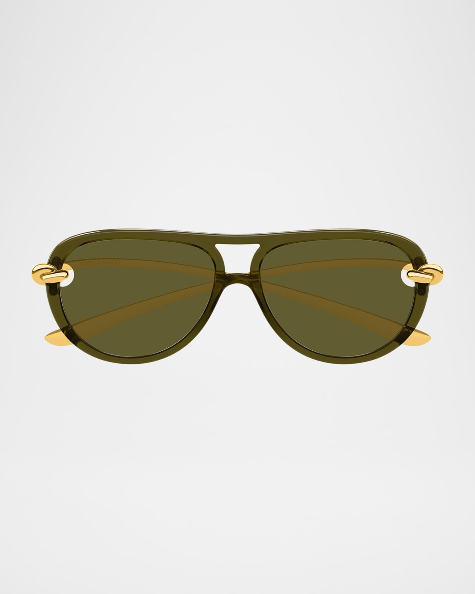 Bottega Veneta Knot 55mm Acetate & Metal Aviator Sunglasses