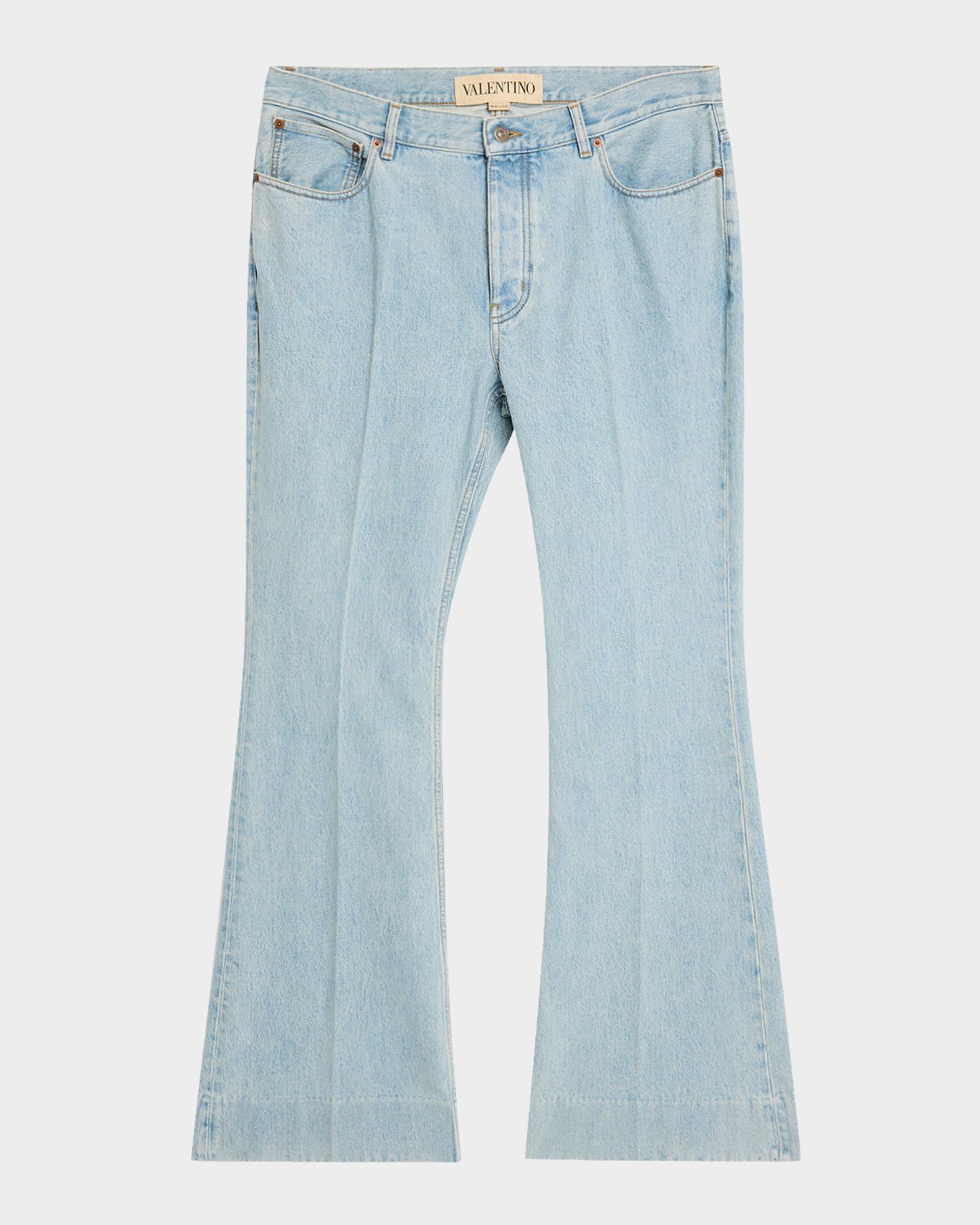 Valentino Garavani Men's Light-Wash Denim Bootcut Jeans | Neiman