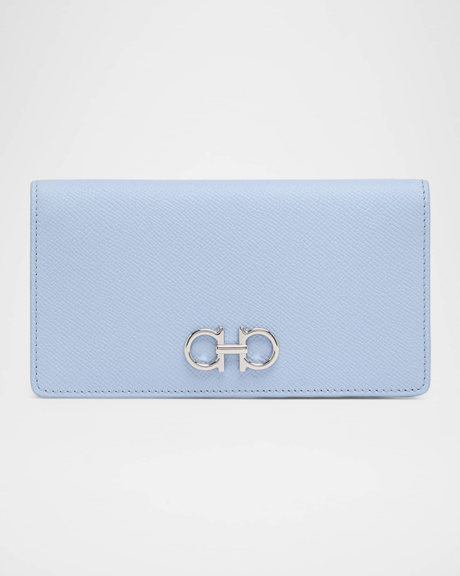 Ferragamo Gancini Hammered Leather Continental Wallet | Neiman Marcus