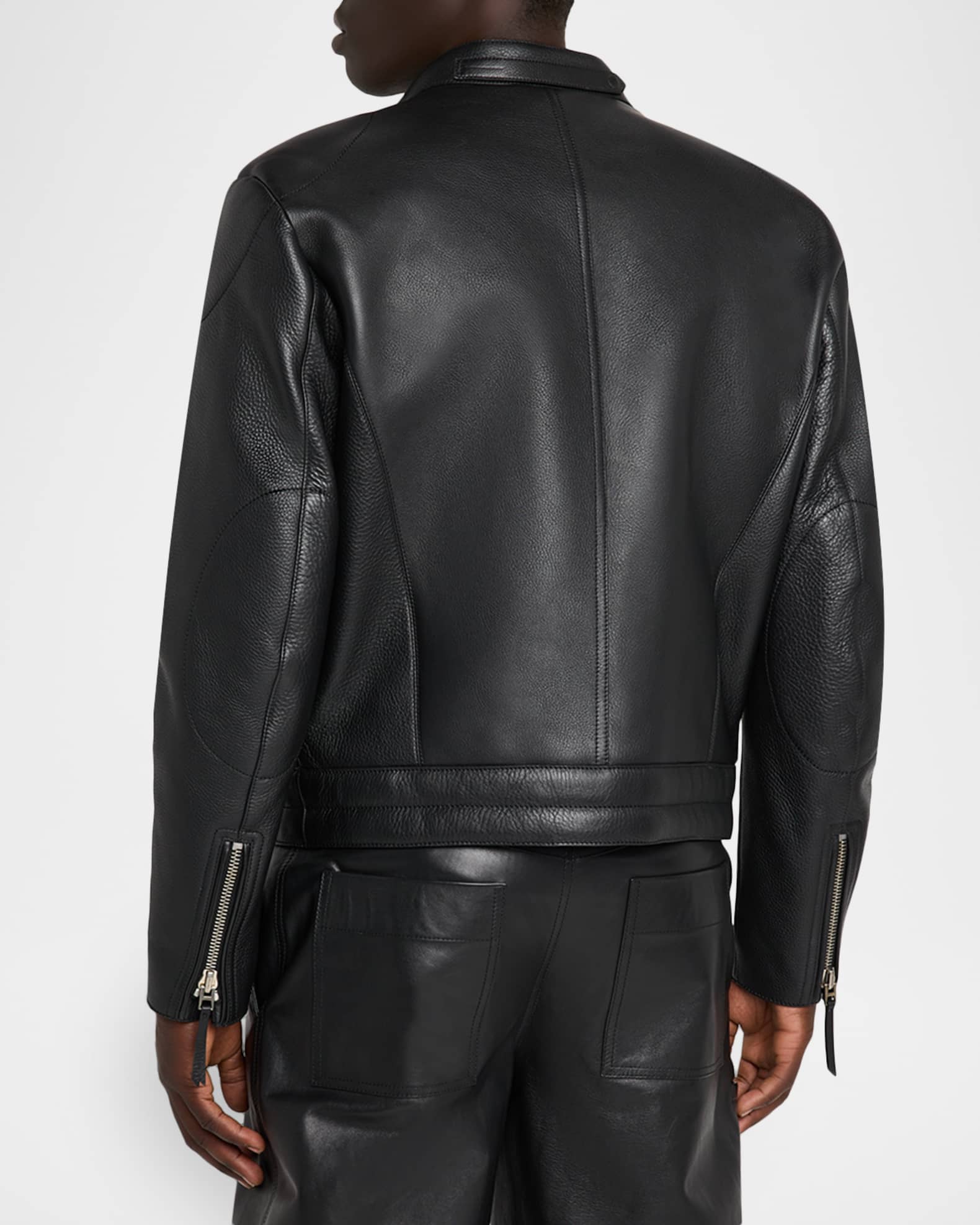 TOMFORD レザージャケット TOM FORD Men's Pebbled Leather Biker Jacket | Neiman Marcus