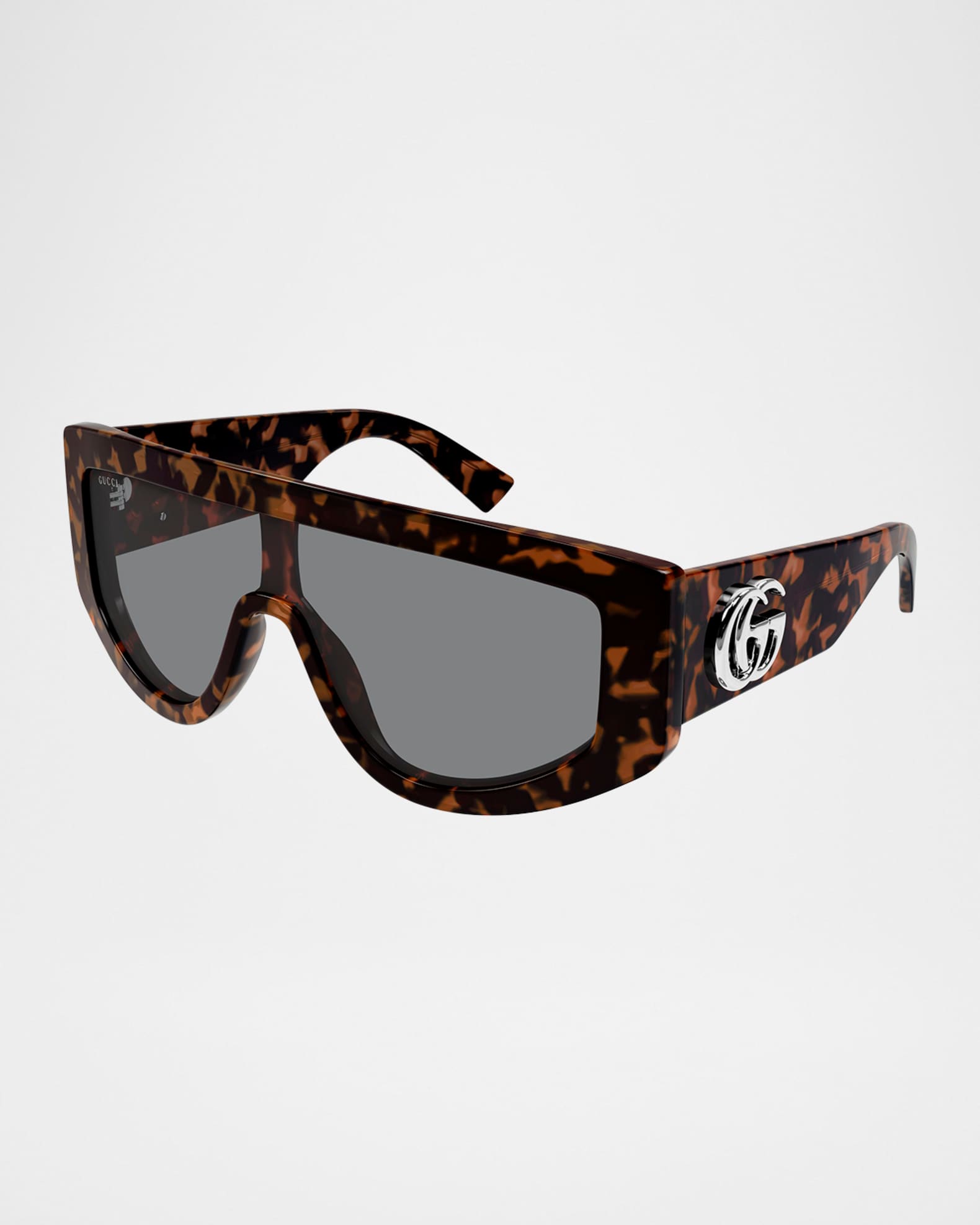 Gucci GG Extruded 99mm Acetate Shield Sunglasses | Neiman Marcus