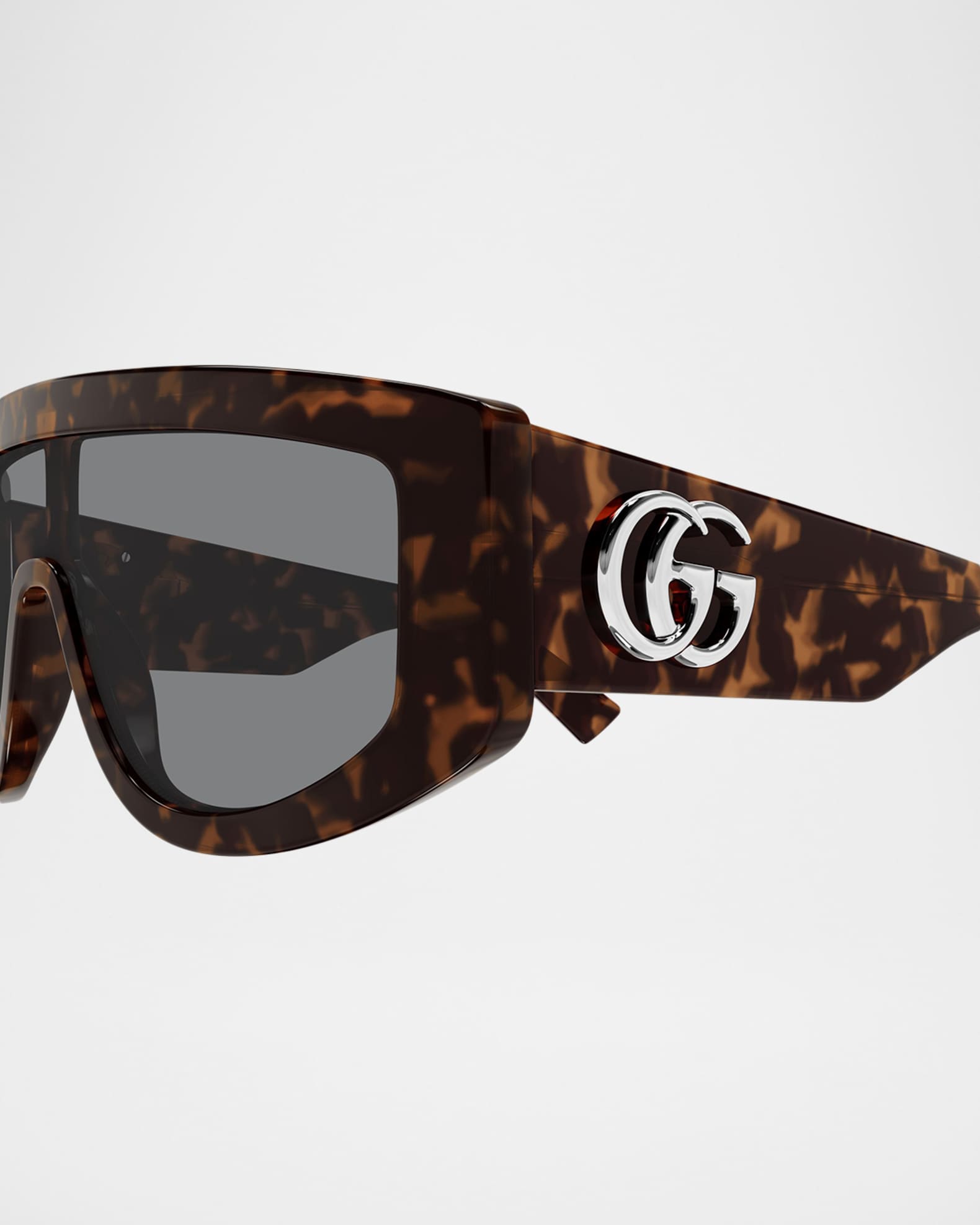 Gucci GG Extruded 99mm Acetate Shield Sunglasses | Neiman Marcus