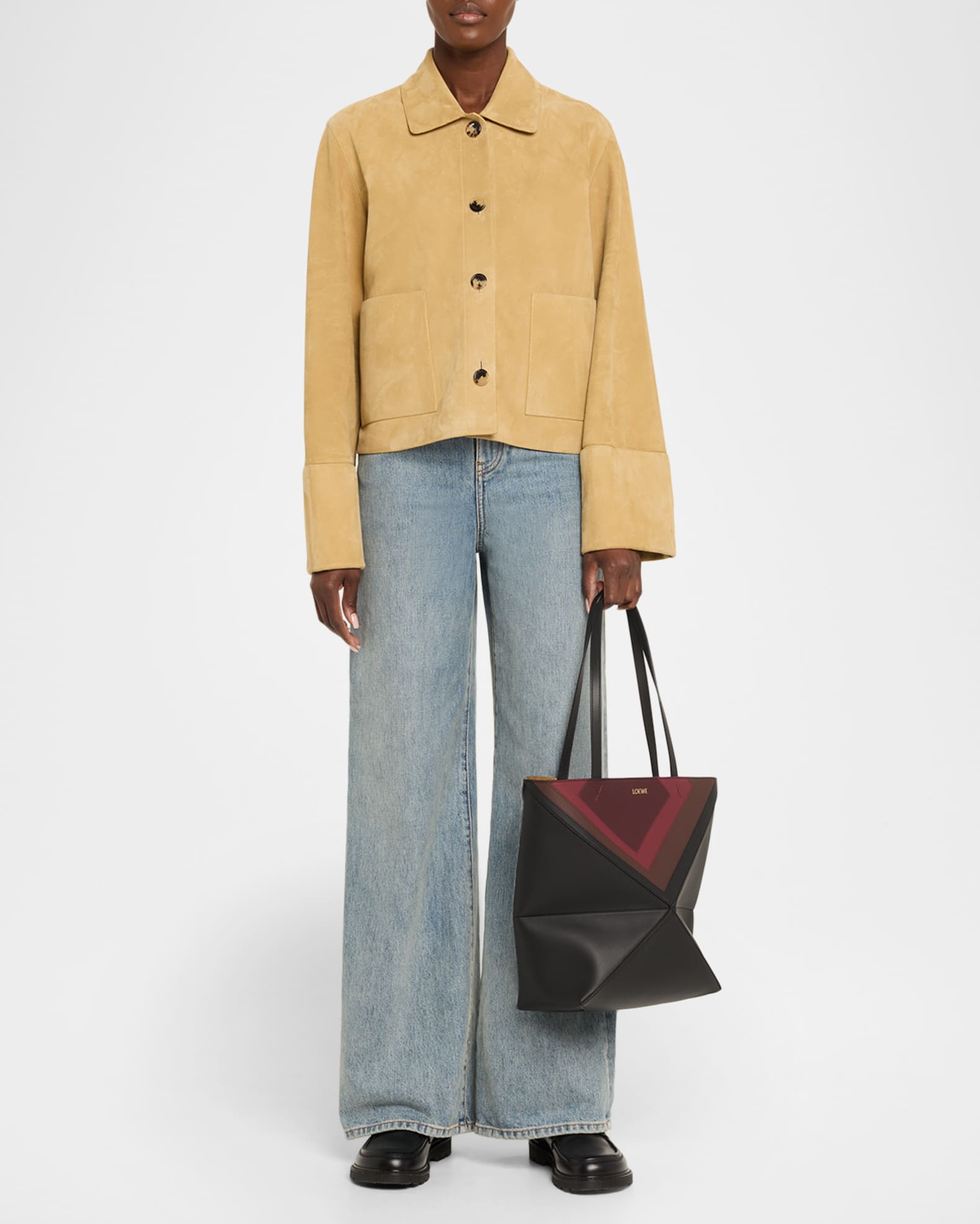Loewe x Albers Puzzle Fold Tote Bag in Nappa Leather | Neiman Marcus