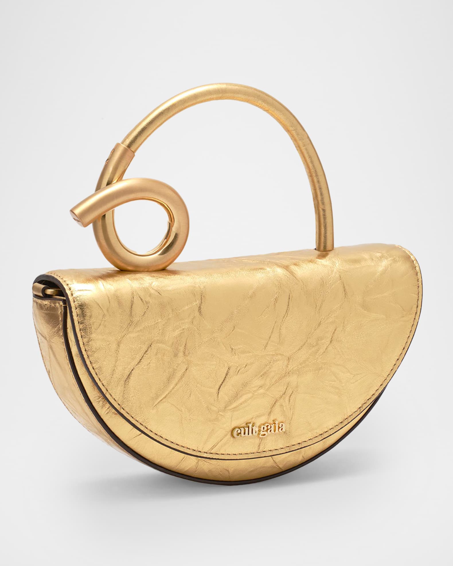 Cult Gaia Azariah Nano Sculptural Metallic Leather Crossbody Bag