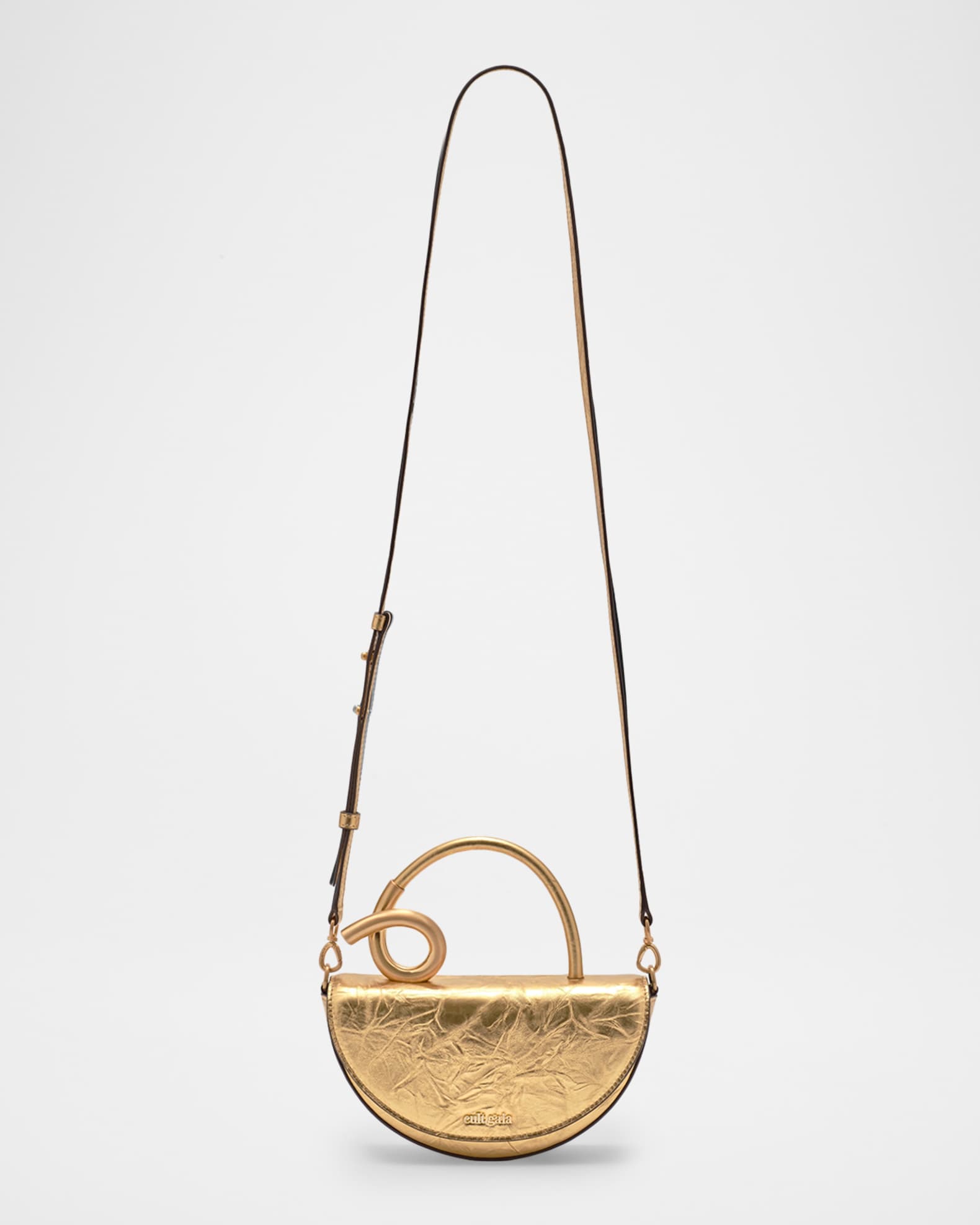 Cult Gaia Azariah Nano Sculptural Metallic Leather Crossbody Bag