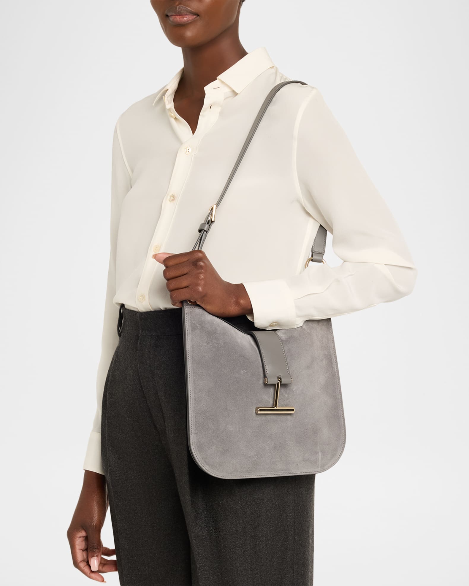 TOM FORD Tara Small Suede Leather Crossbody Bag | Neiman Marcus
