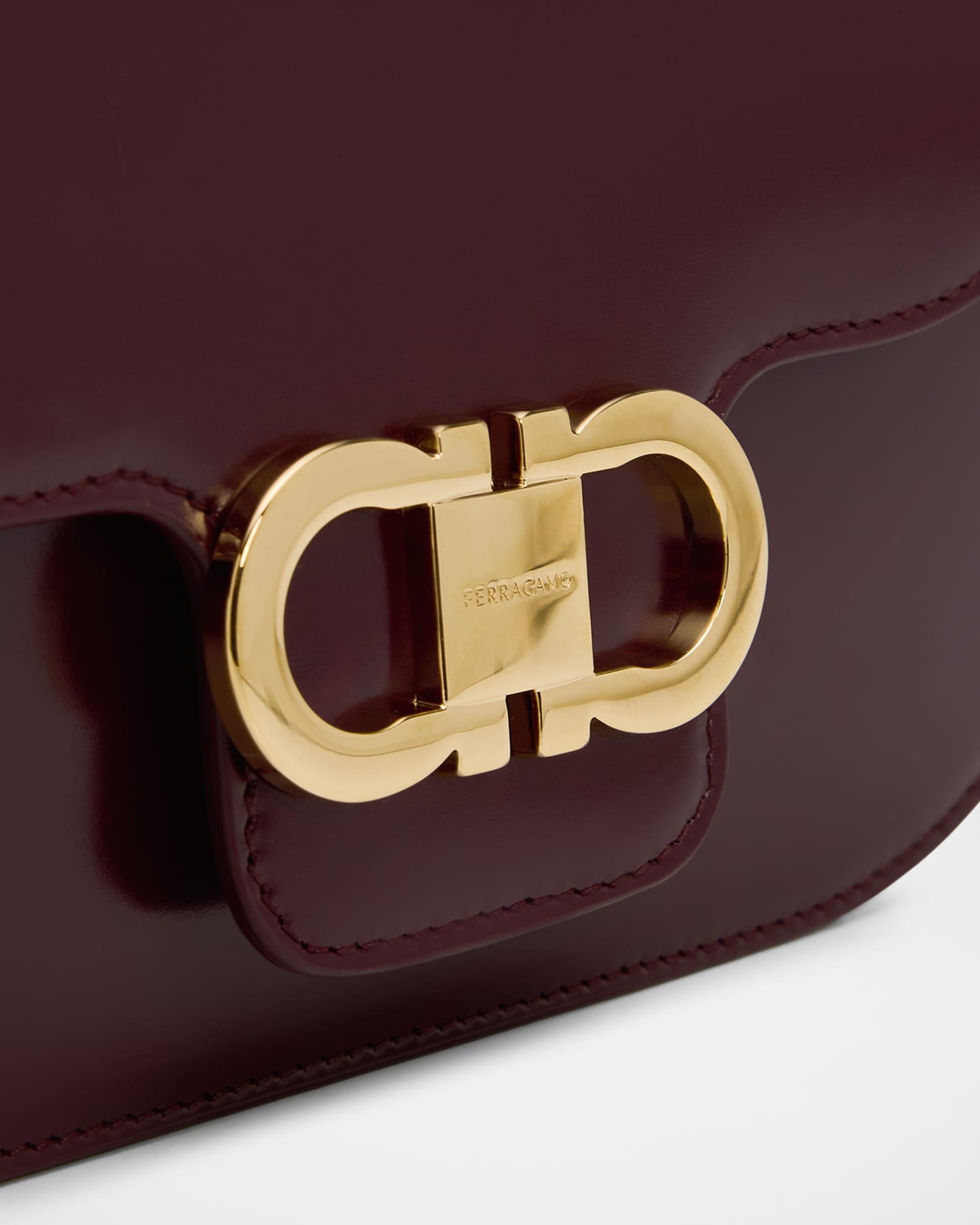 Ferragamo Double Gancini Leather Crossbody Bag | Neiman Marcus