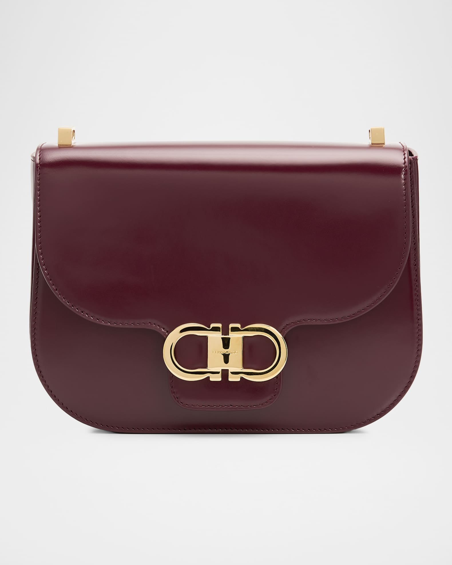 Ferragamo Double Gancini Leather Crossbody Bag | Neiman Marcus