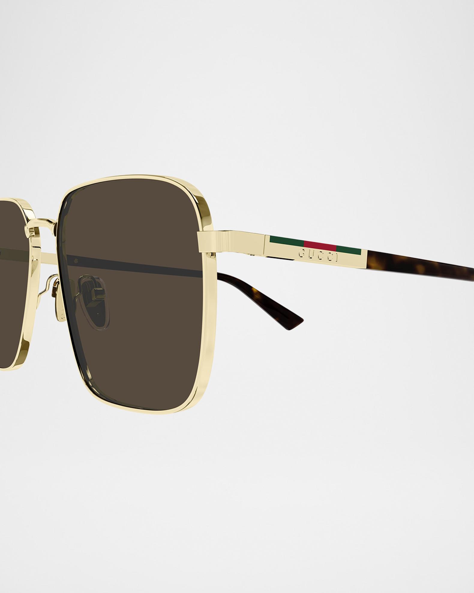Gucci Subtle Web 60mm Metal Square Sunglasses | Neiman Marcus