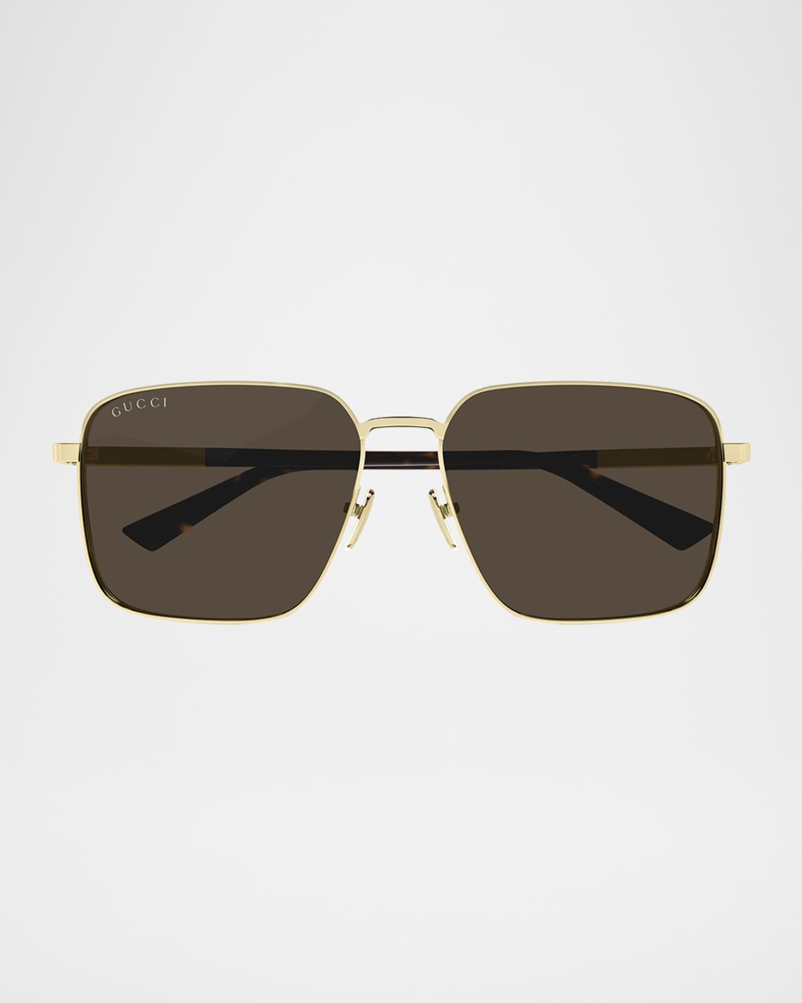 Gucci Subtle Web 60mm Metal Square Sunglasses | Neiman Marcus