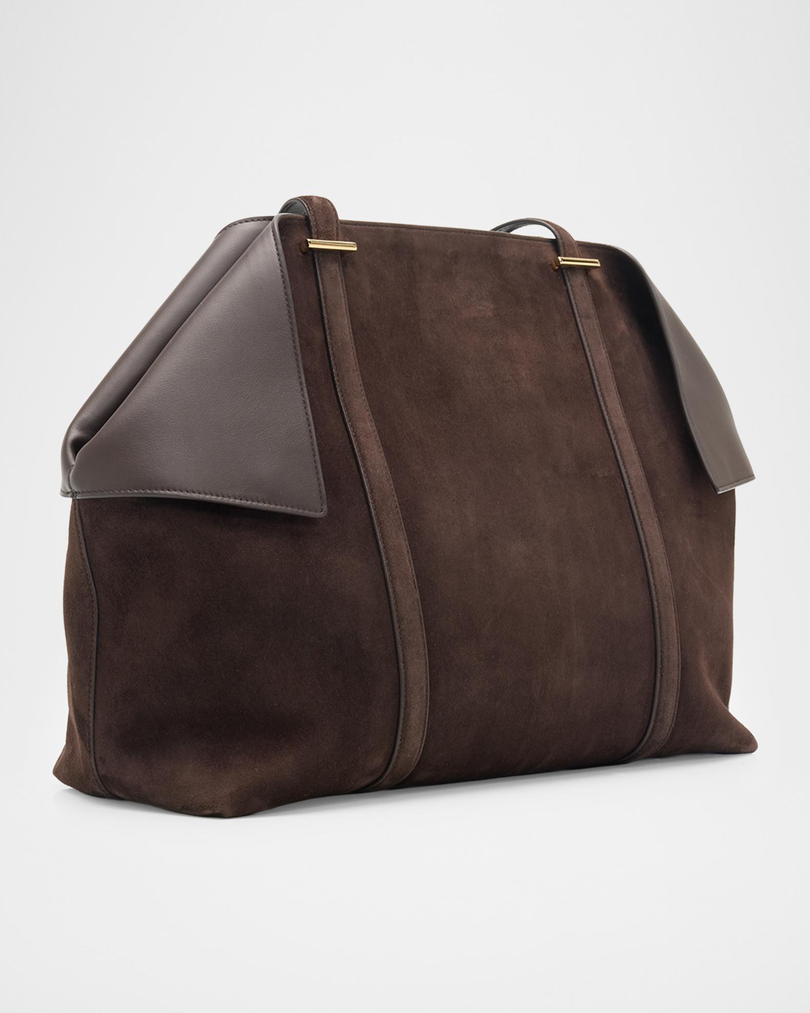 FERRAGAMO Folded Suede Tote Bag | Neiman Marcus
