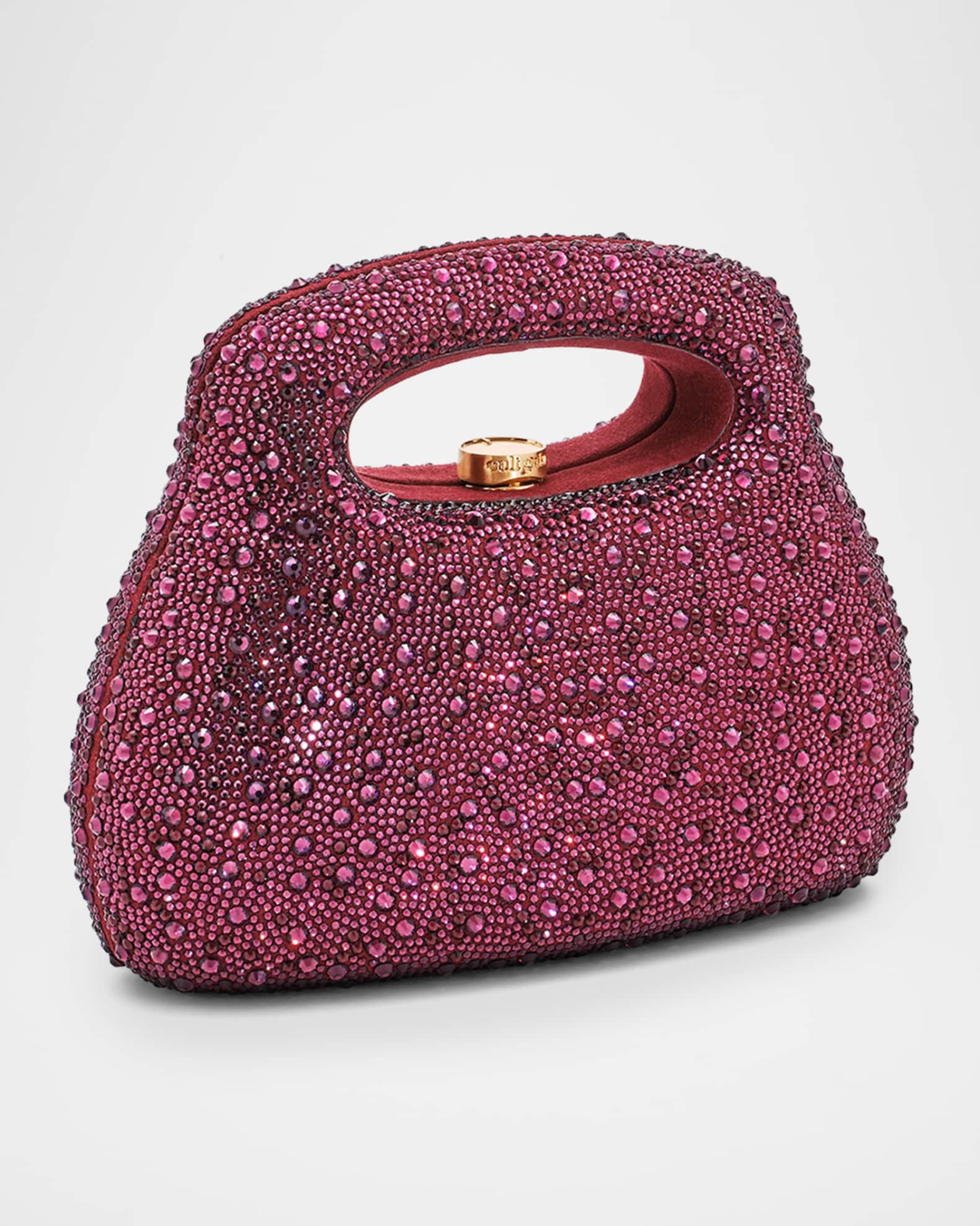 Cult Gaia Mimi Rhinestone Suede Top-Handle Bag | Neiman Marcus
