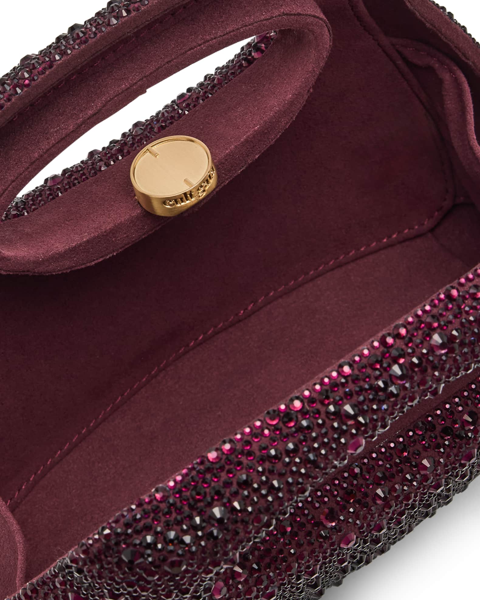 Cult Gaia Mimi Rhinestone Suede Top-Handle Bag | Neiman Marcus