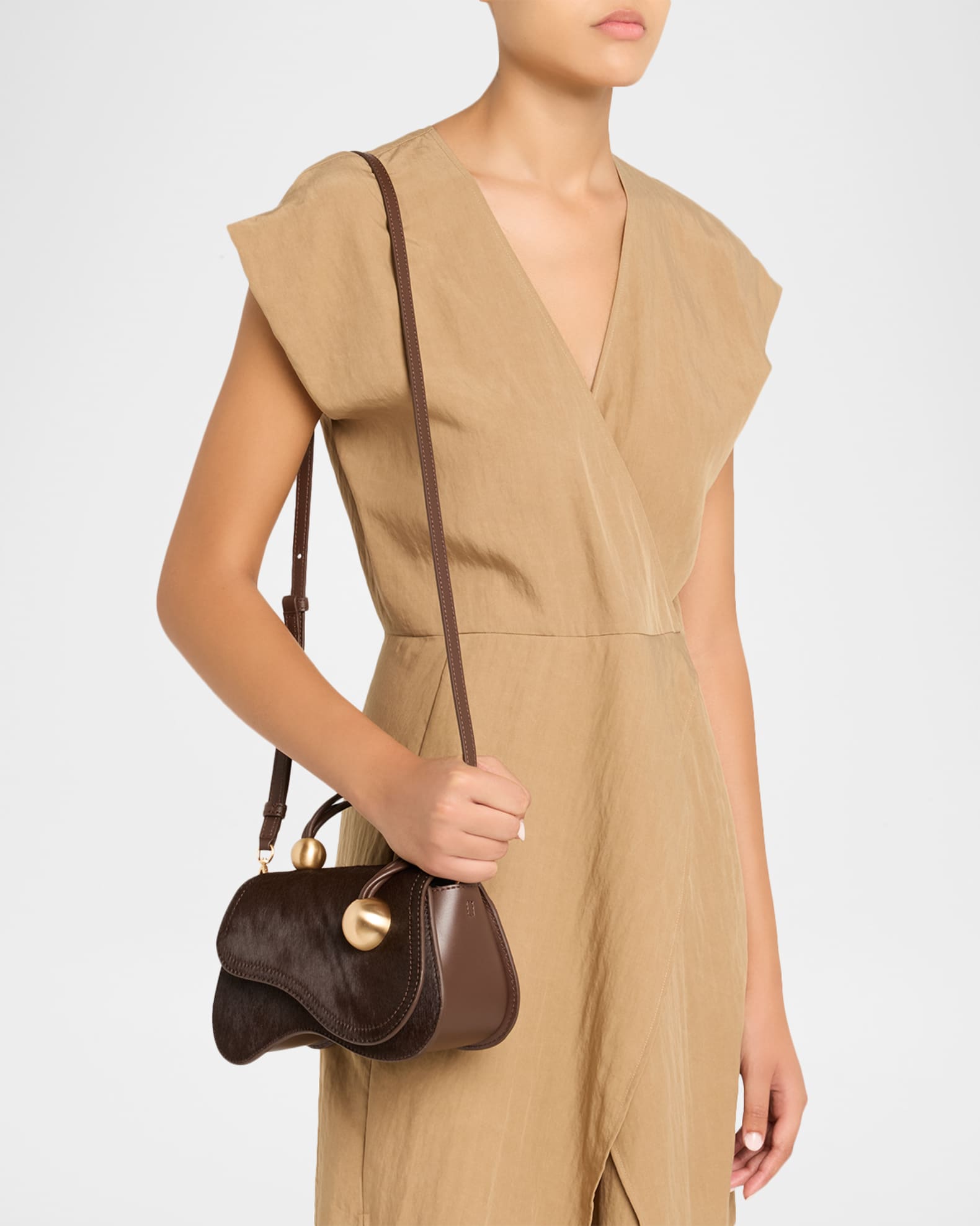 Cult Gaia Kazia Sculptural Calf Hair Crossbody Bag | Neiman Marcus