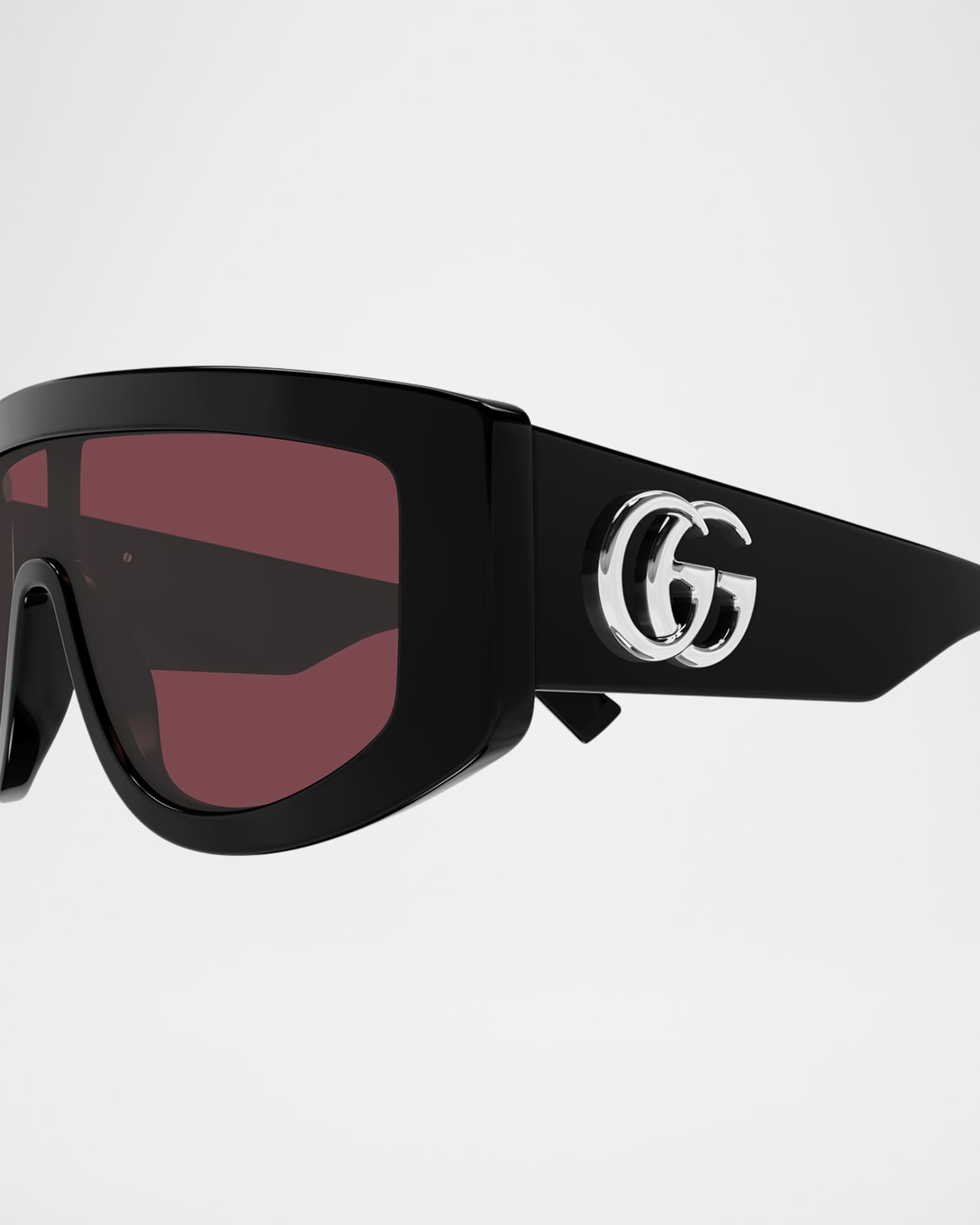 Gucci GG Extruded 99mm Acetate Shield Sunglasses | Neiman Marcus