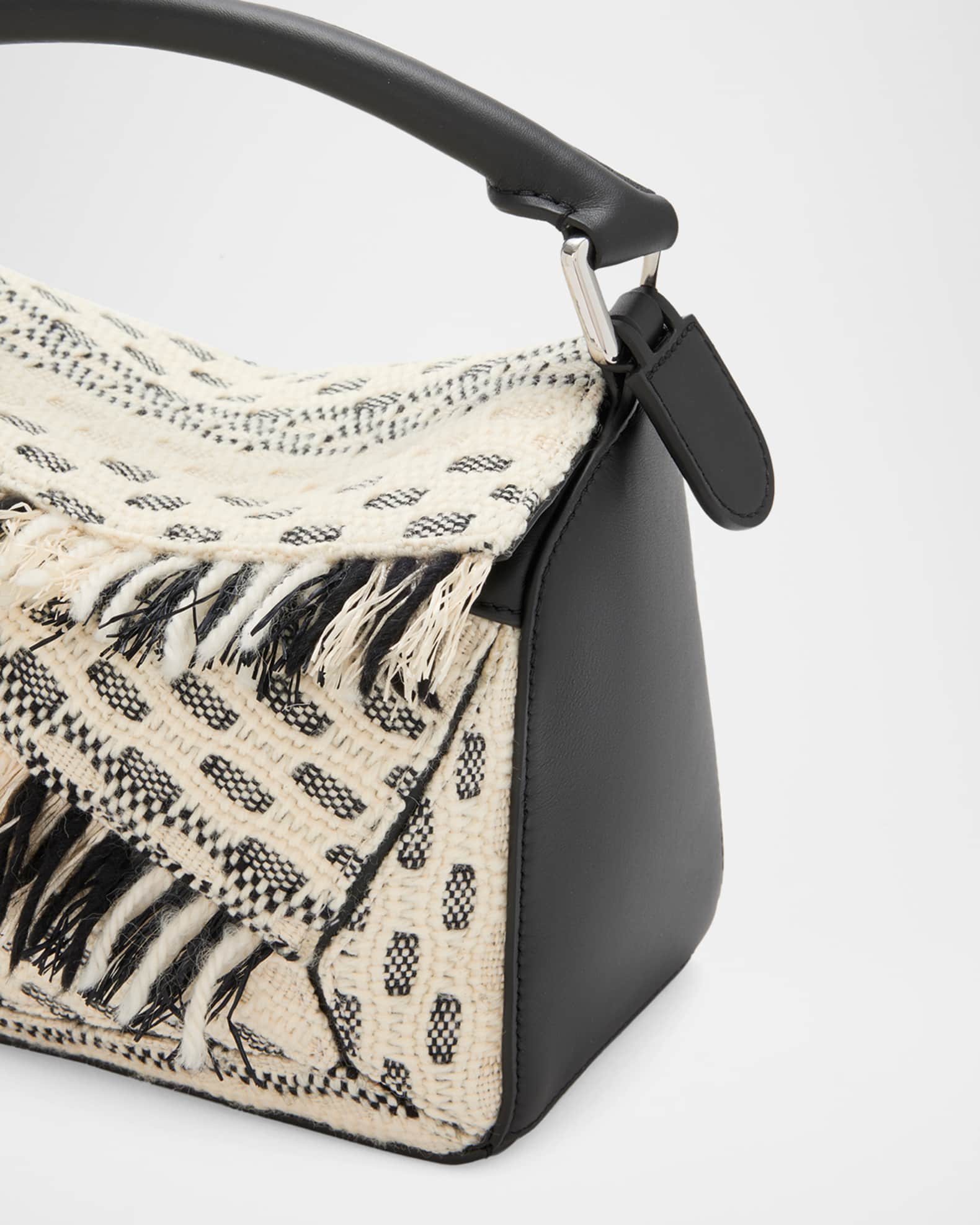 Loewe x Albers Puzzle Small Fringe Shoulder Bag in Woven Textile