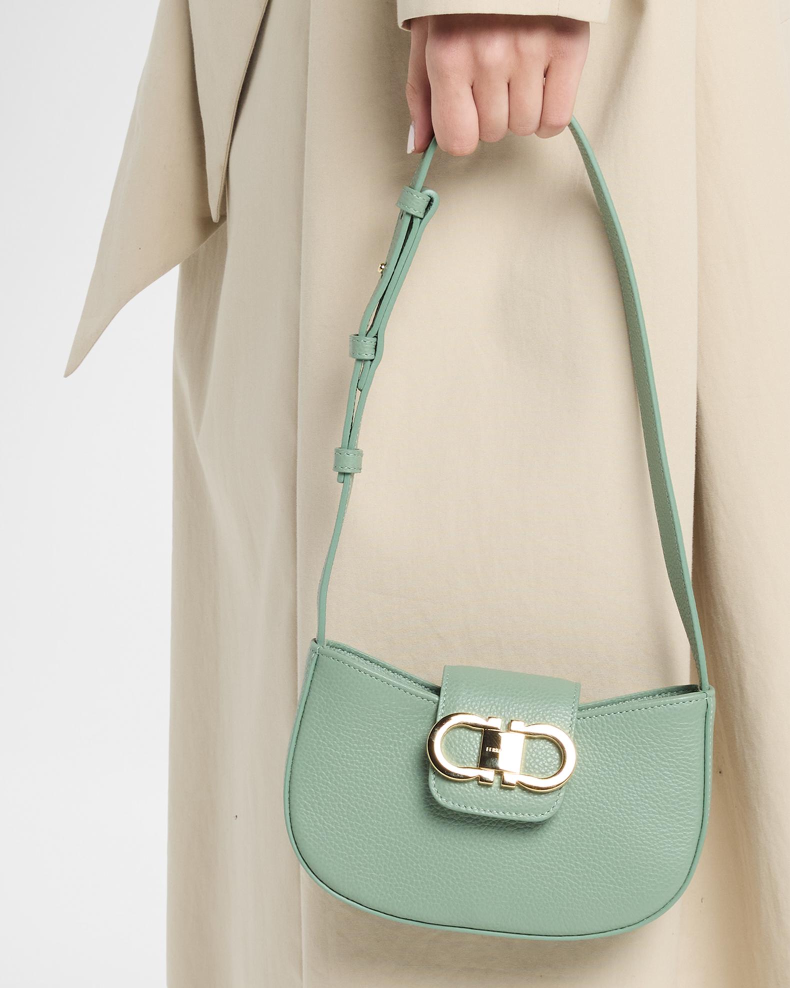 Ferragamo Gabry Gancini Leather Shoulder Bag | Neiman Marcus
