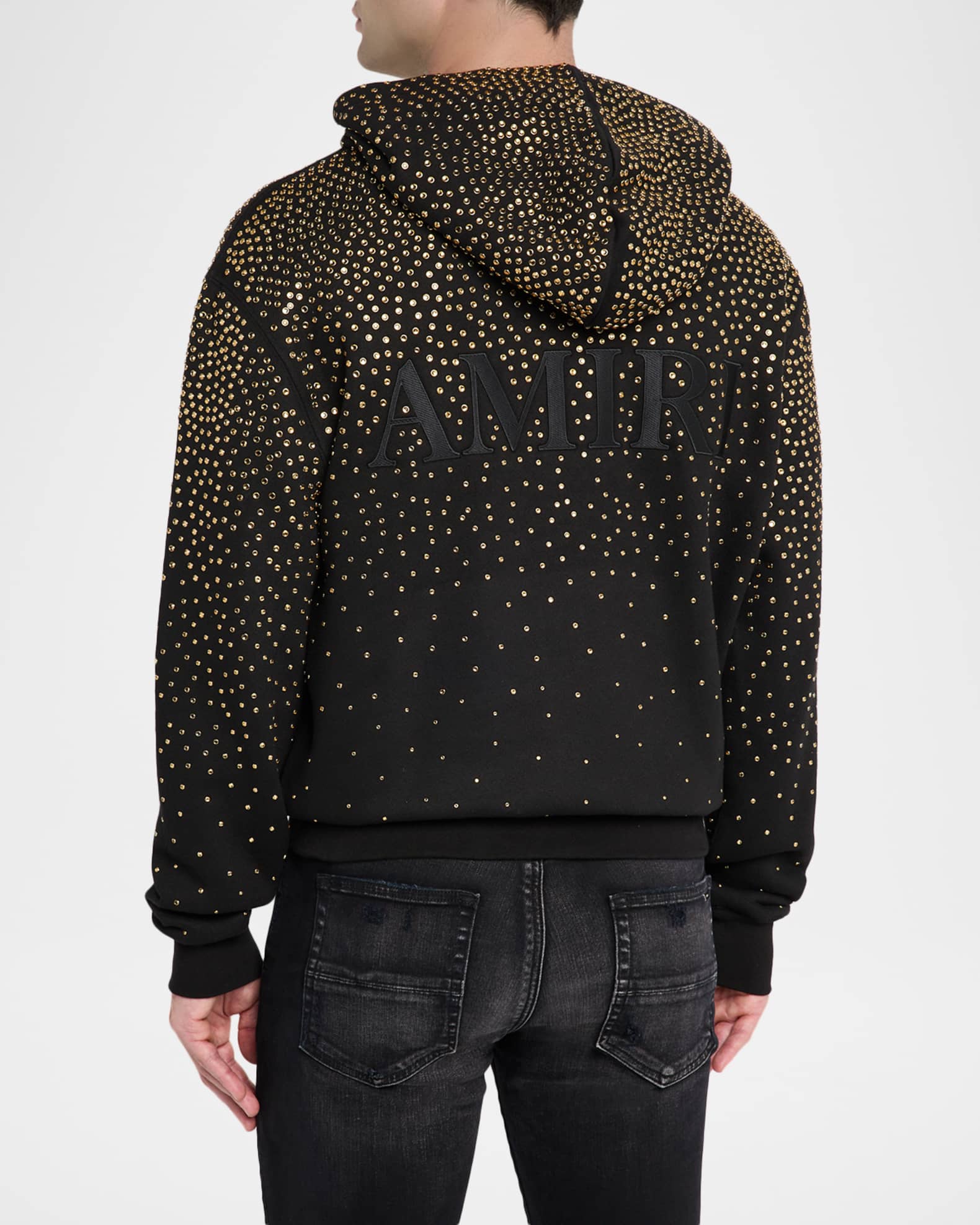 Amiri Men's Crystal-Embellished Logo Hoodie | Neiman Marcus