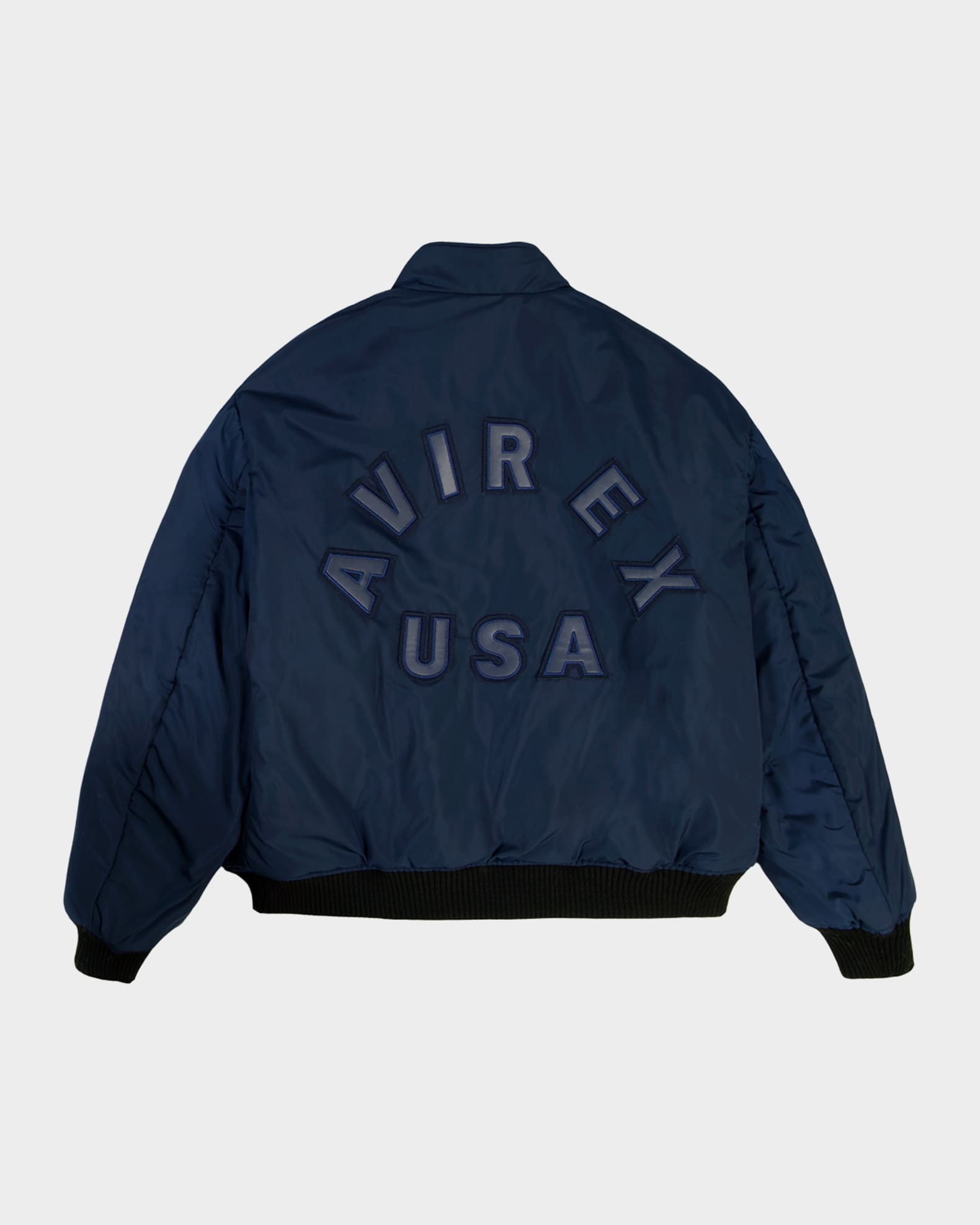AVIREX Men's Reversible Nylon to Napa Leather Track Jacket