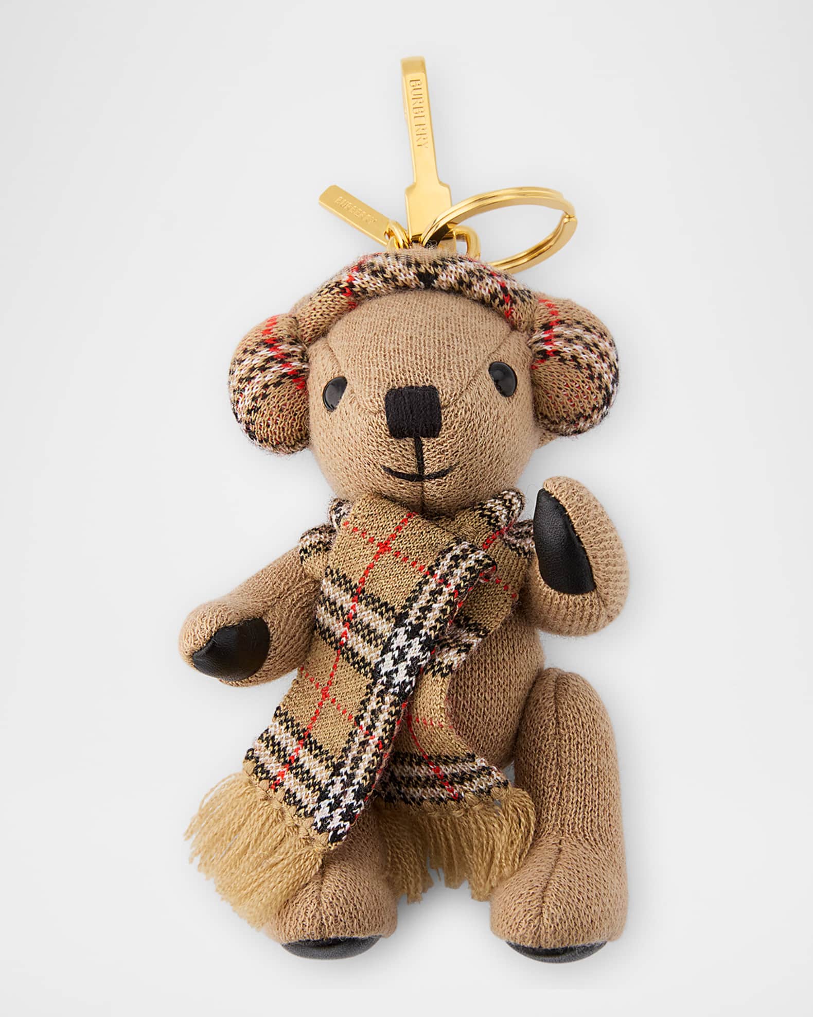Burberry Thomas Check Earmuffs & Scarf Bear Bag Charm | Neiman Marcus